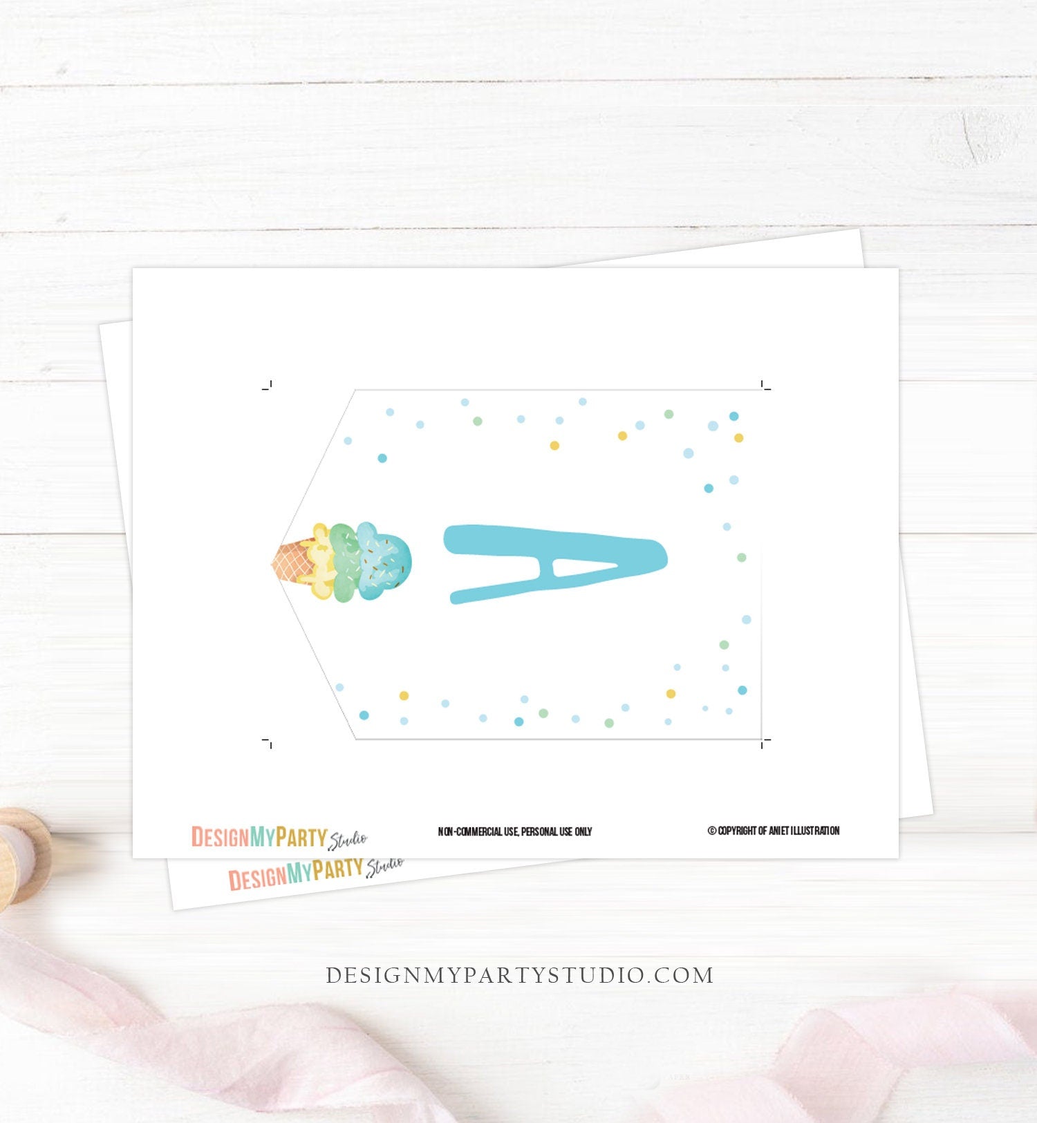 Ice Cream Birthday Banner A-Z Alphabet Numbers Banner First Happy Birthday Banner Boy Blue Mint Gold Two Sweet Confetti Decor Printable 0243