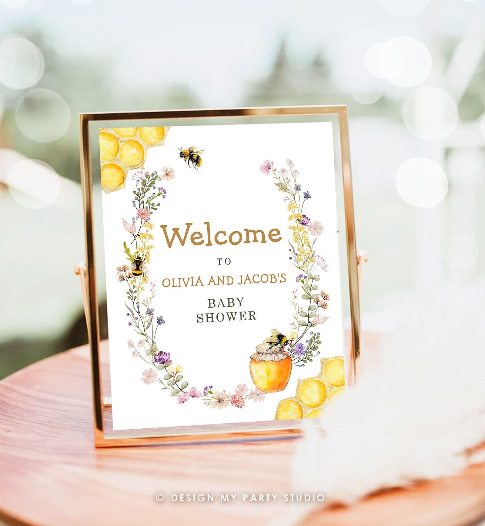 Editable Bee Welcome Sign Honey Baby Shower Mama to Bee Yard Sign Sweet as Can Bee Birthday Summer Poster Digital Template Printable 0502