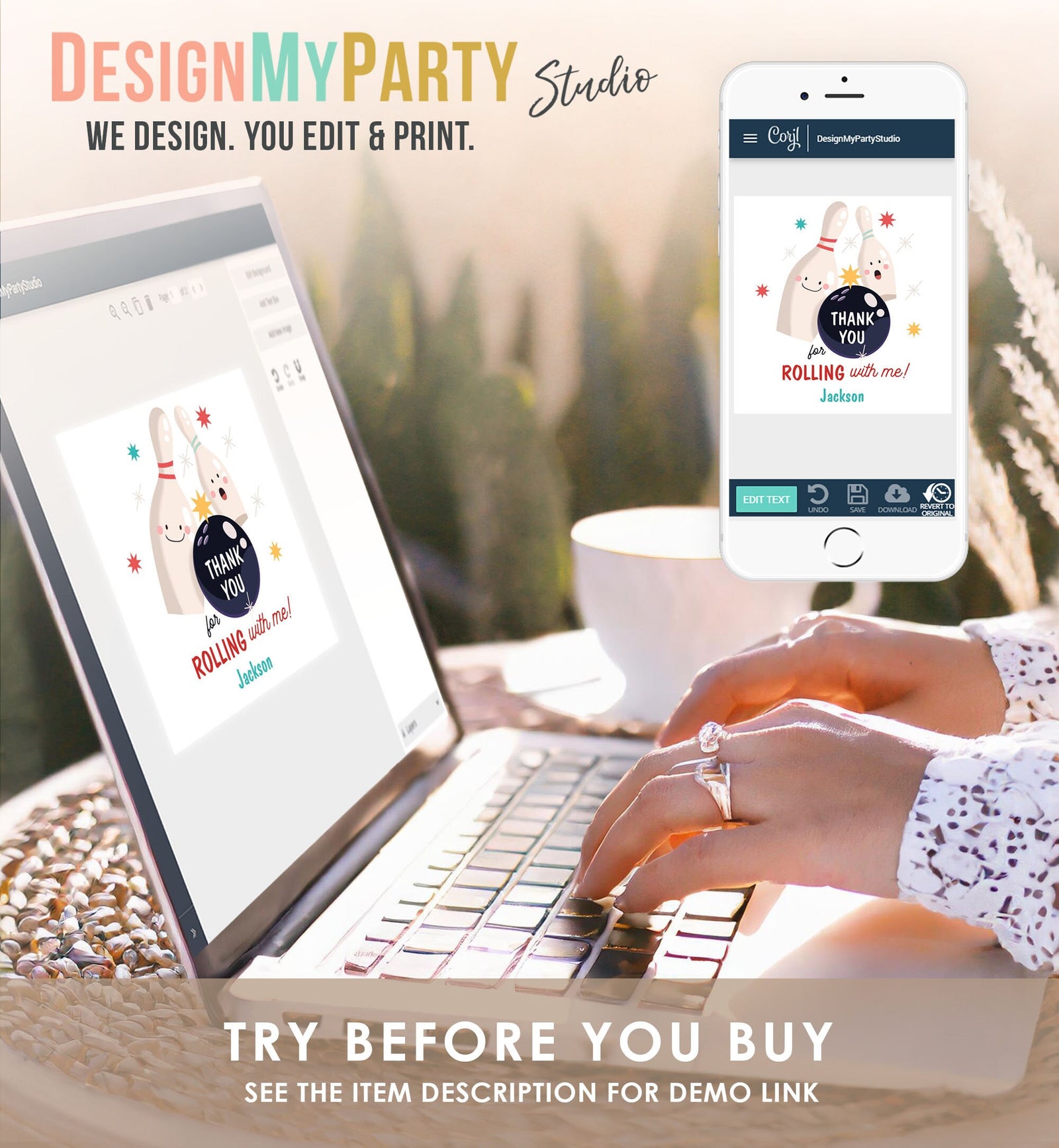 Editable Bowling Favor tag Bowling Party Boy Bowling Thank you tag Label Sticker Rolling With Me Bowling Birthday Digital Download 0505