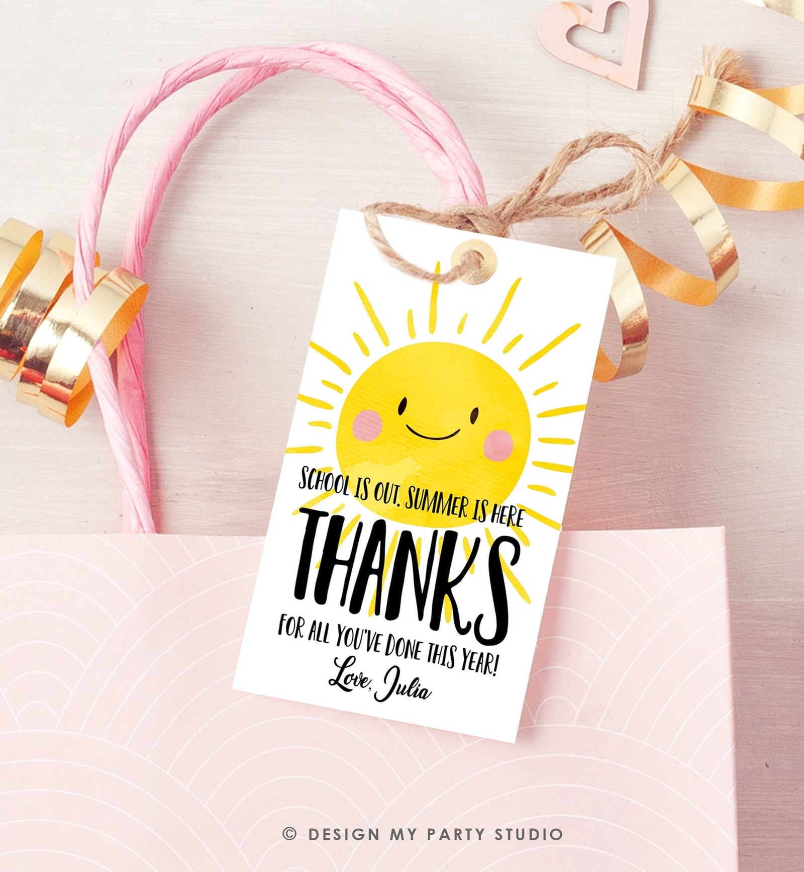 Editable Summer Teacher Appreciation Gift Tag Kids Your Turn To Relax In The Sun Tag End Of School Year Tag Digital Template Printable 0464