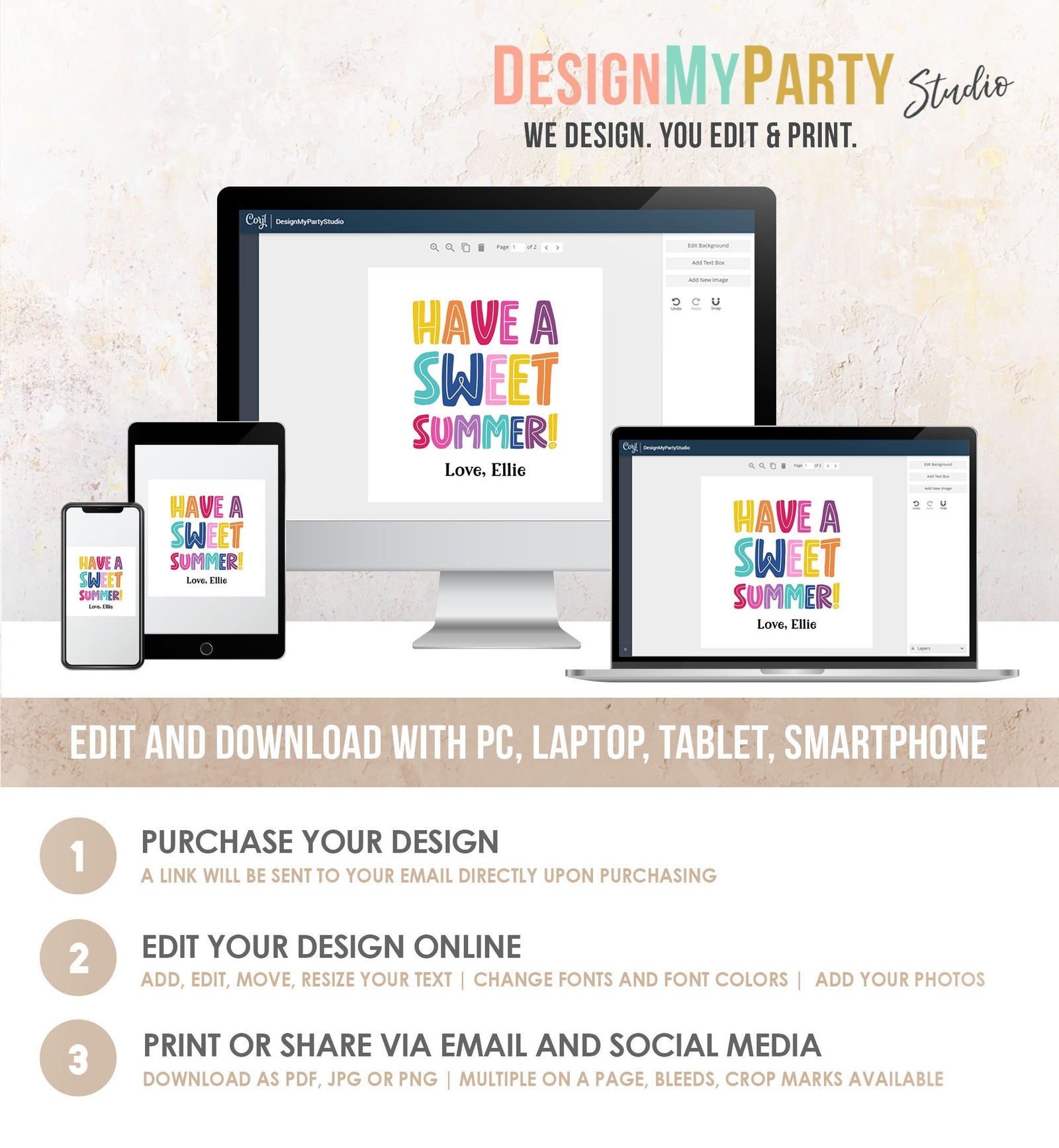 Editable Last Day of School Tag Sweet Summer Teacher Thank You Gift Tag Kids Classmate End Of School Year Preschool Template Printable 0464