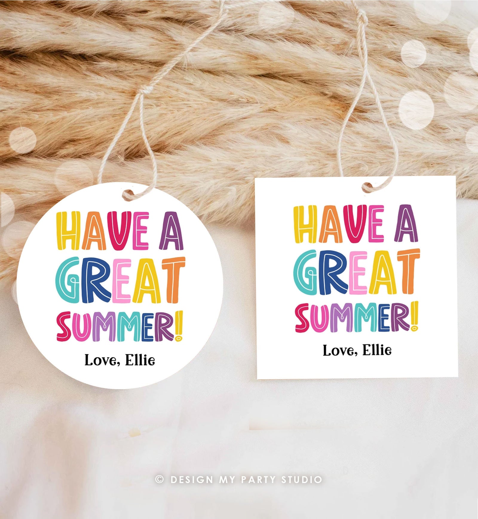 Editable Summer Teacher Thank You Gift Tag Kids Last Day of School Classmate Tag End Of School Year Tag Preschool Template Printable 0464