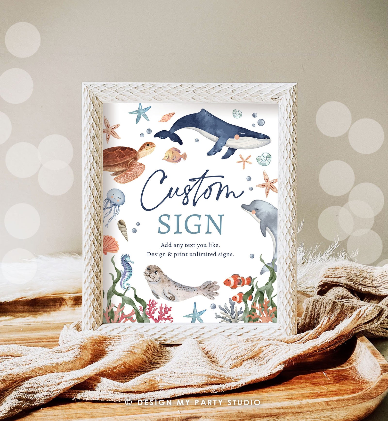 Editable Custom Sign Fishing Birthday Party Sign The Big One Birthday Fish Party Bobber Reeling in Boy 8x10 Digital Template Printable 0504