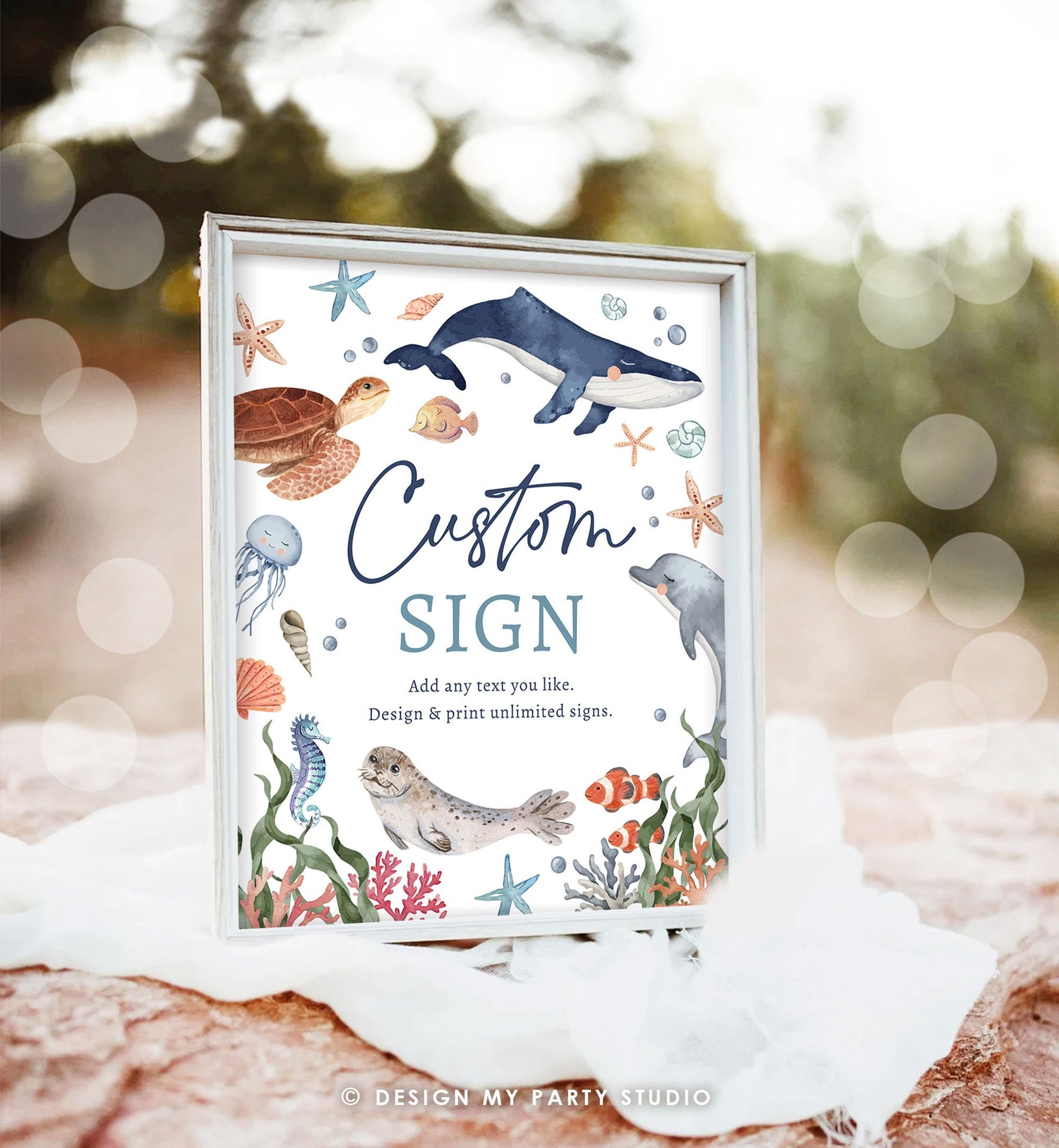 Editable Custom Sign Fishing Birthday Party Sign The Big One Birthday Fish Party Bobber Reeling in Boy 8x10 Digital Template Printable 0504