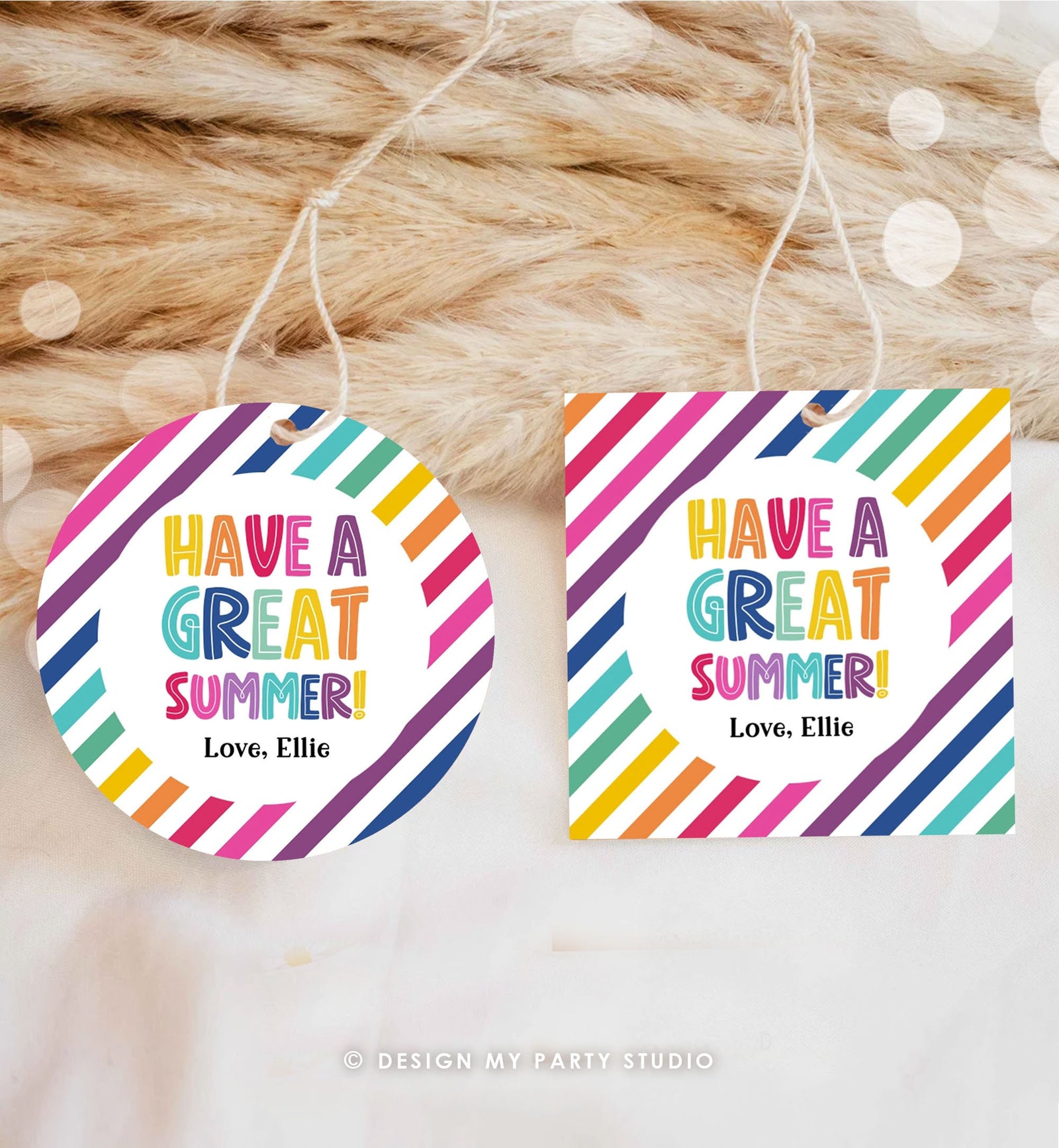 Editable Summer Teacher Thank You Gift Tag Kids Last Day of School Classmate Tag End Of School Year Tag Preschool Template Printable 0464
