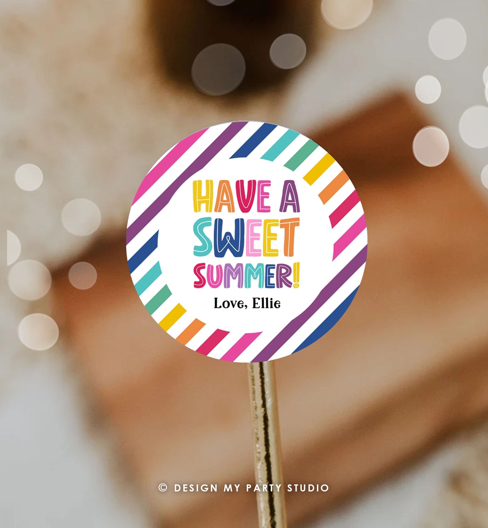 Editable Last Day of School Tag Sweet Summer Teacher Thank You Gift Tag Kids Classmate End Of School Year Preschool Template Printable 0464