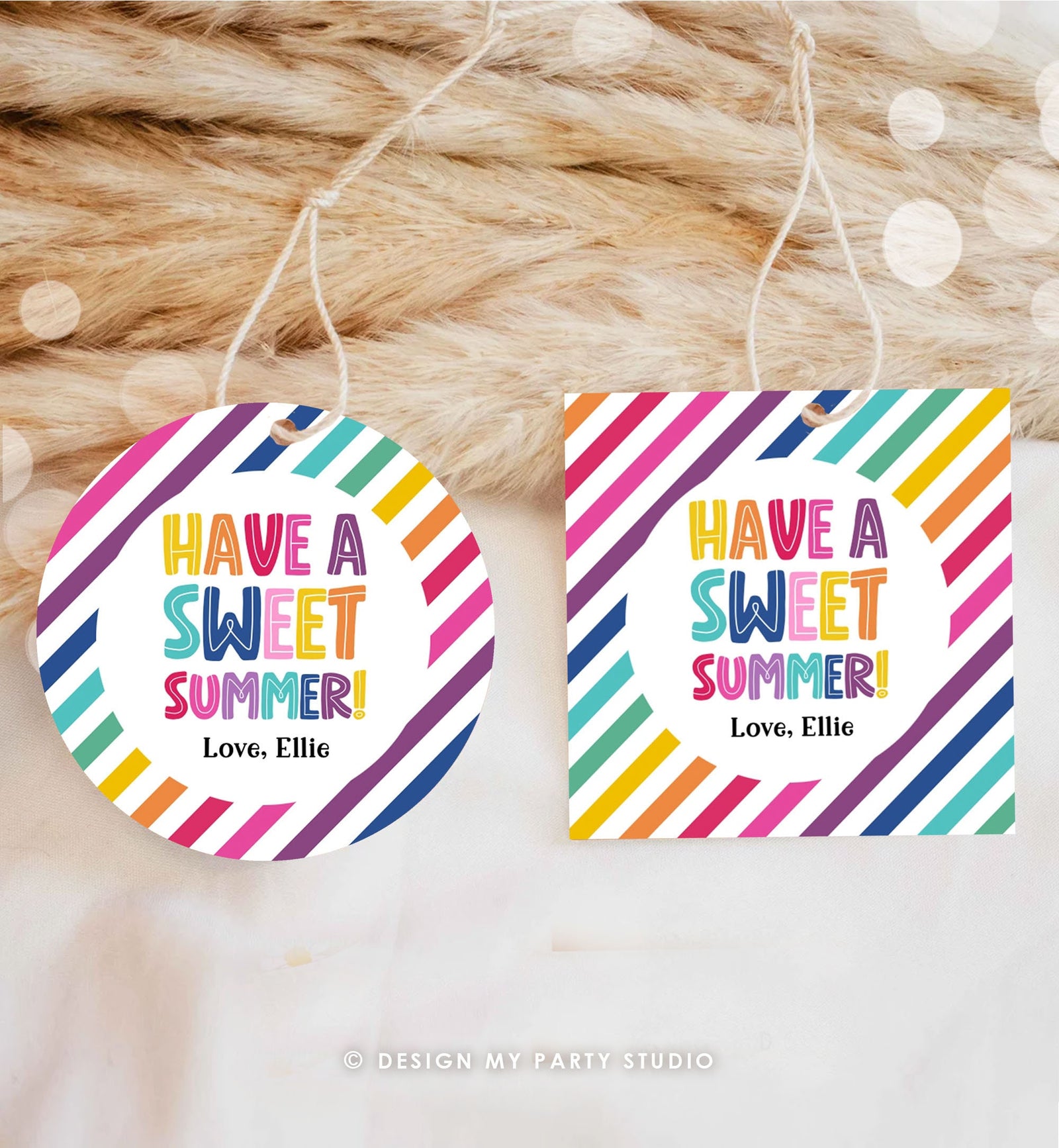 Editable Last Day of School Tag Sweet Summer Teacher Thank You Gift Tag Kids Classmate End Of School Year Preschool Template Printable 0464