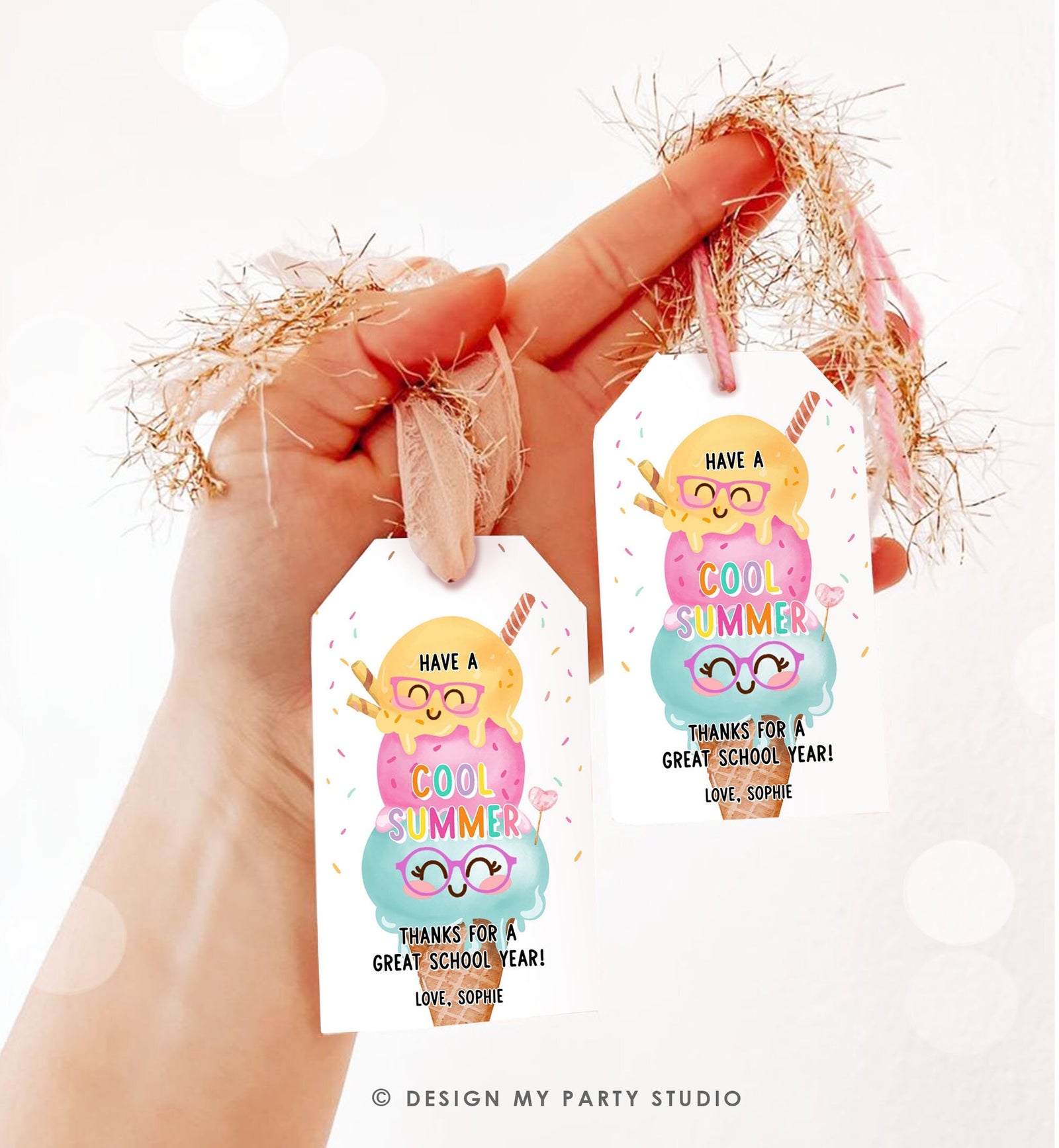 Editable Last Day of School Tag Stay Cool Ice Tag Summer End Of School Year Tag Ice Cream Sweet Cool Treat Digital Template Printable 0464