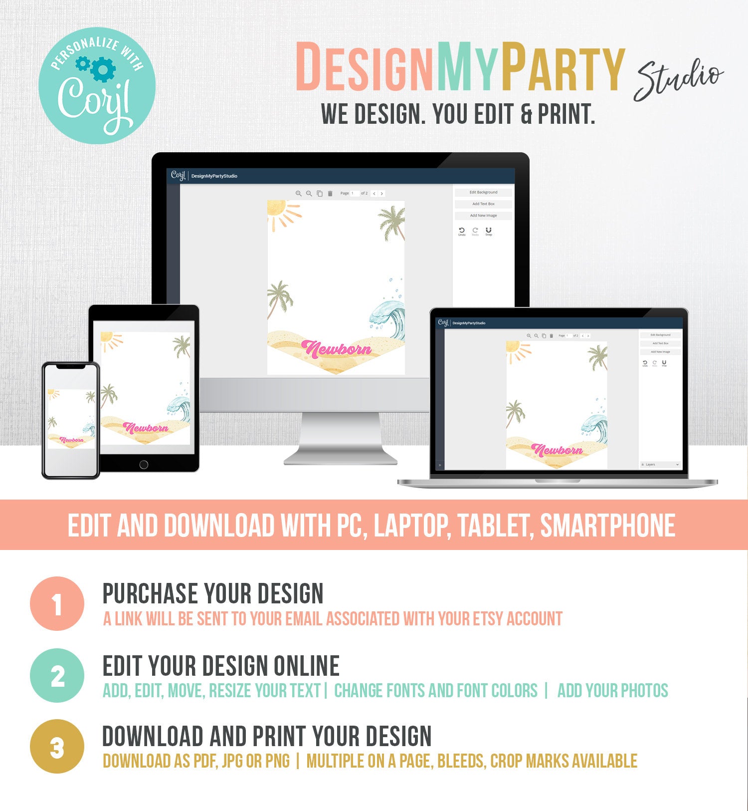 Editable Surf First Birthday Banner Monthly Photo Banner Girl Big One Surfs Party Surfboard Retro Beach 1st Digital Template Printable 0433