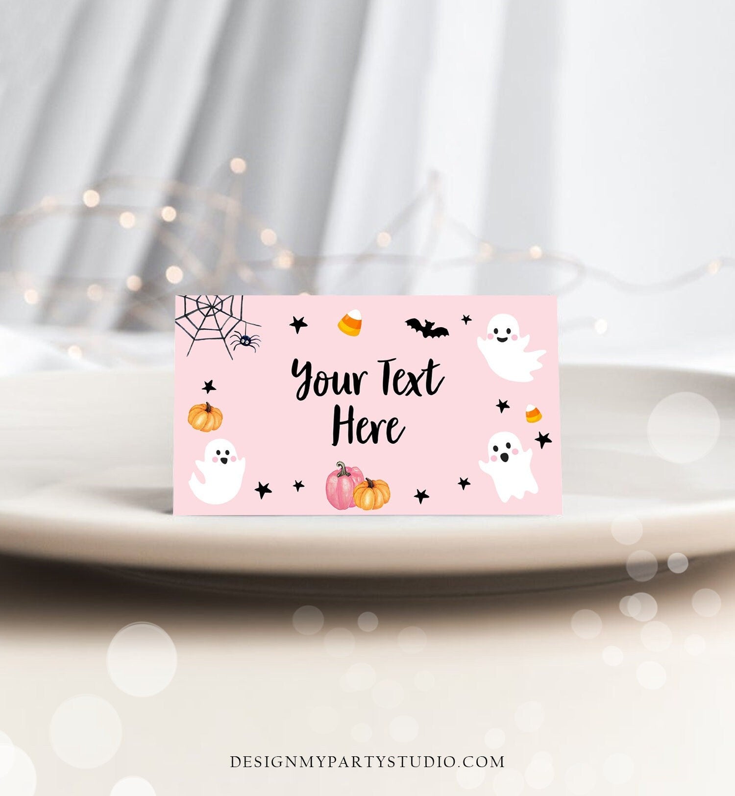 Editable Halloween Food Labels Peek a Boo Halloween Baby Shower Halloween Birthday Party Name Card Party Decor Template Printable 0009 0418