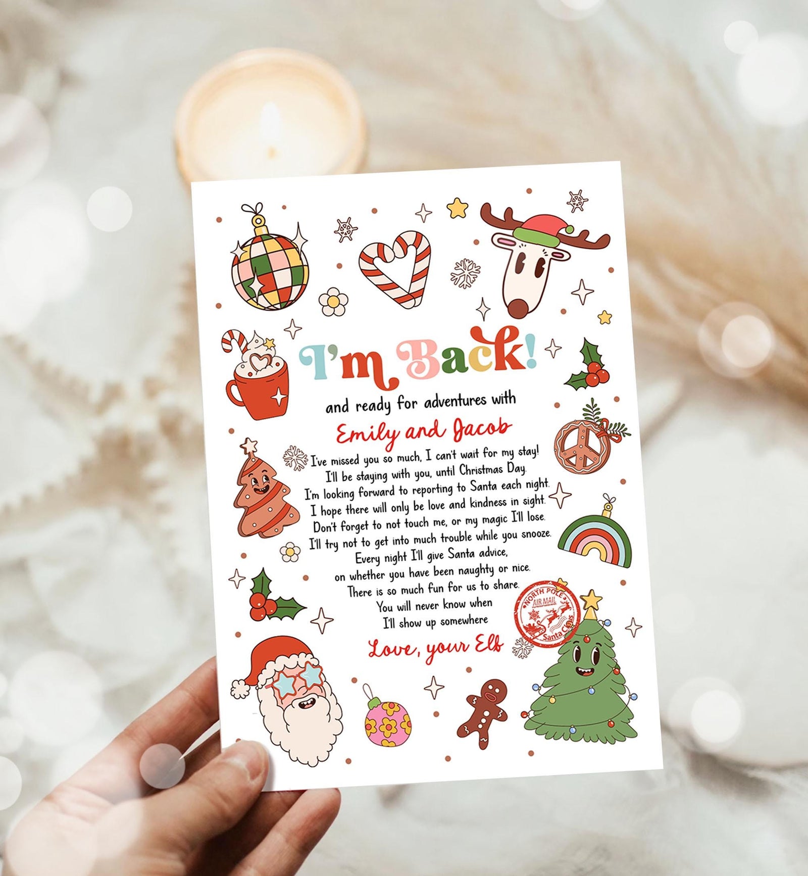 Editable Elf Arrival Letter Return Letter Christmas Elf I'm Back Elf Welcome Christmas Elf Letter From Your Elf Printable Template 0522