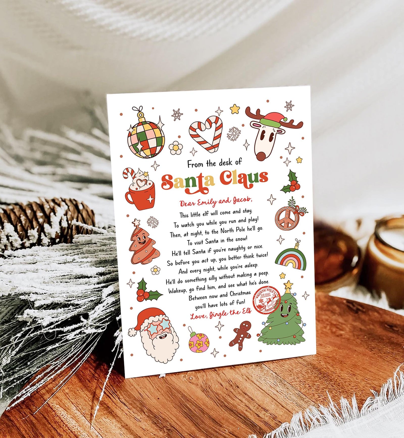 Editable From the Desk of Santa Claus First Time Elf Arrival Letter Return Letter Christmas Elf I'm Back Digital Template Printable 0522