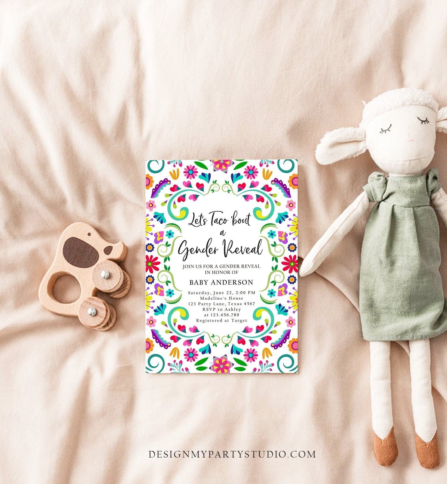 Editable Let's Taco Bout a Gender Reveal Party Invitation Cactus Mexican Fiesta He or She Boy Girl Digital Download Template Printable 0466