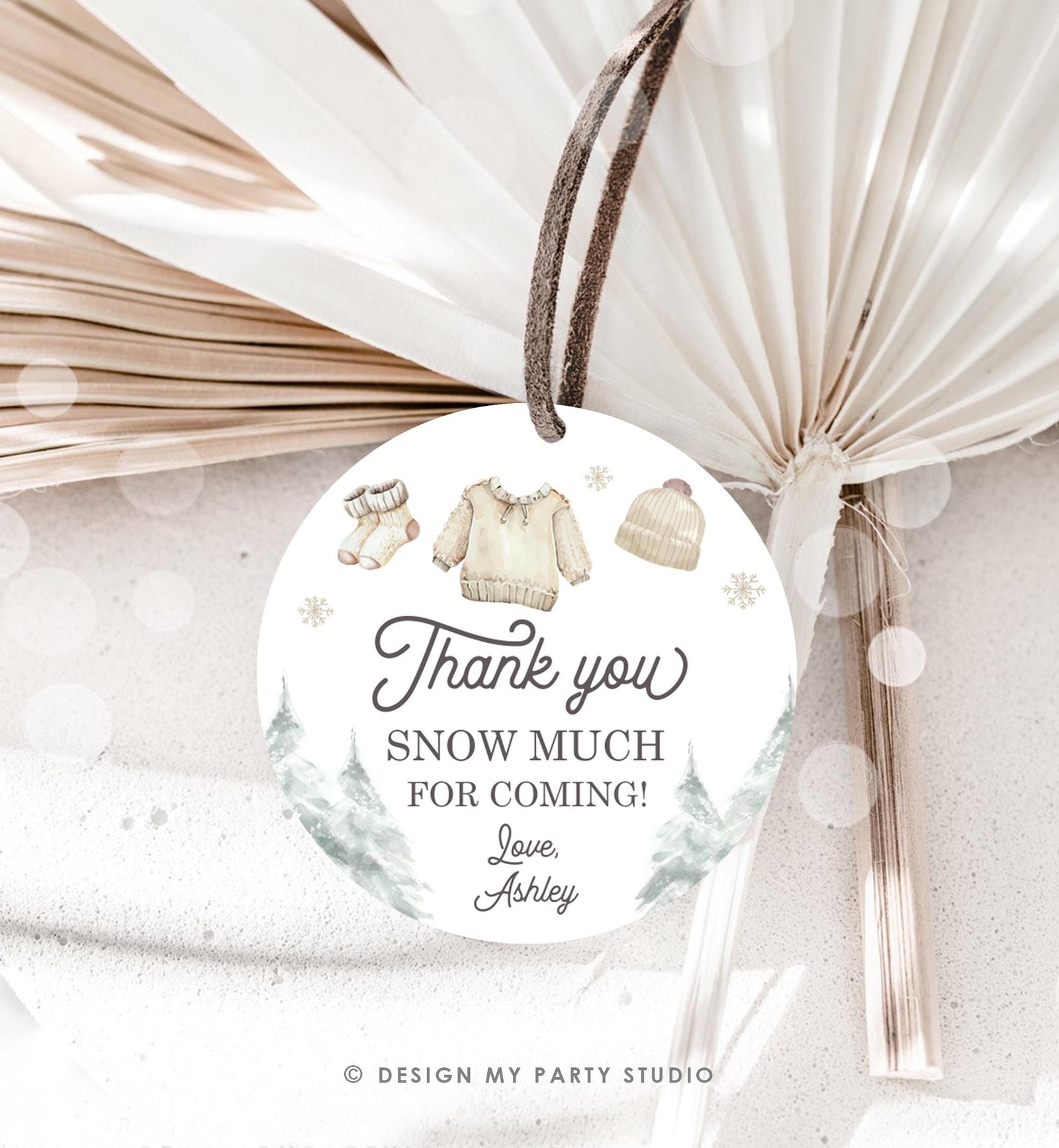 Editable Winter Baby Clothes Baby Shower Favor Tag Baby It's Cold Outside Christmas Watercolor Digital Download Template Printable 0491