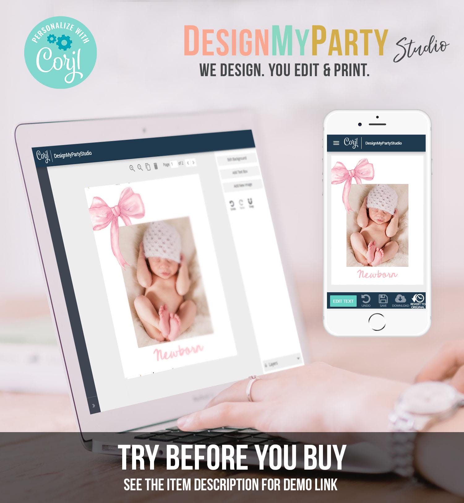 Editable Pink Bow Milestone Banner 12 Months First Birthday Monthly Photo Coquette Preppy 1st Birthday Digital Template Printable 0527