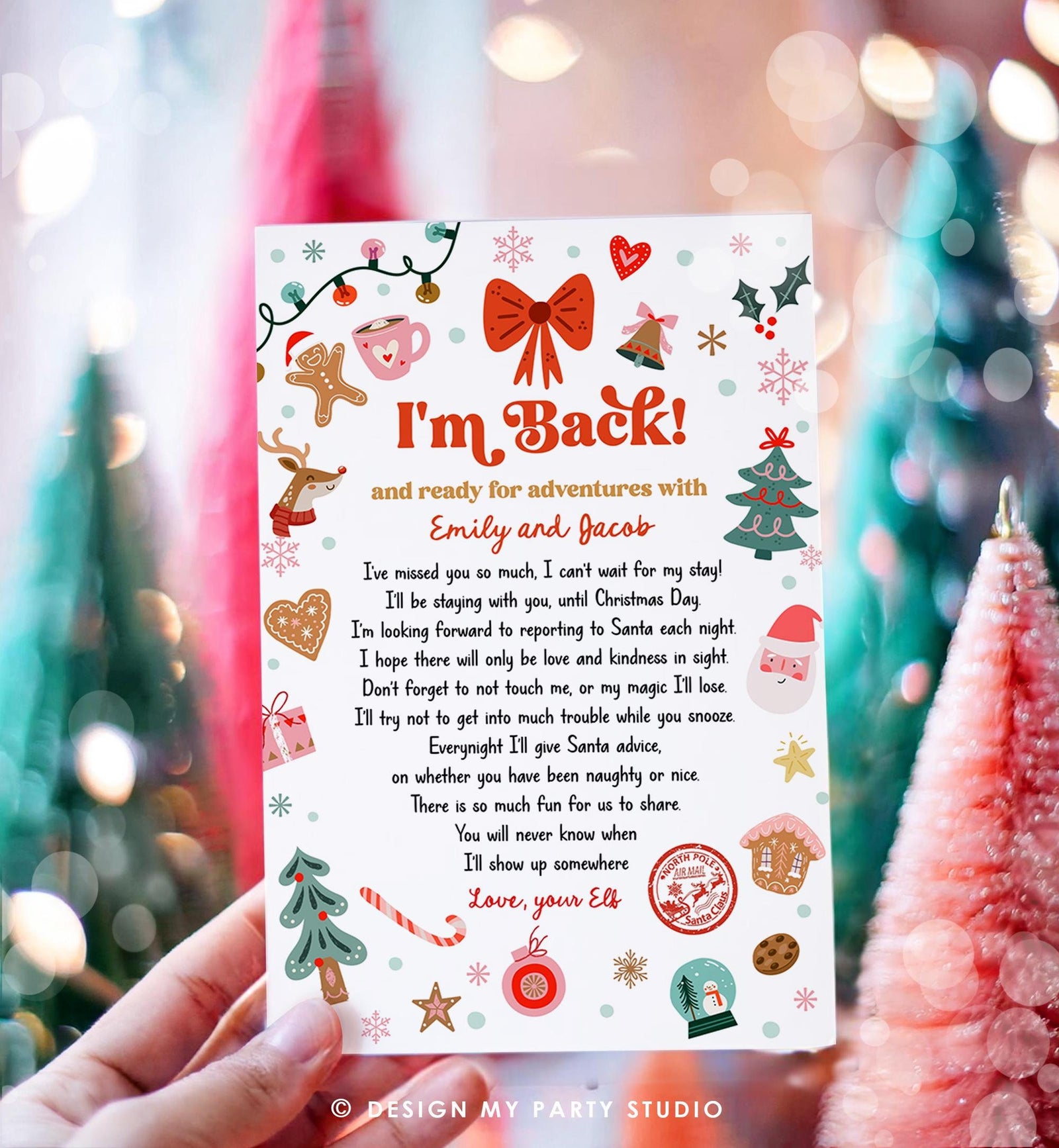Editable Elf Arrival Letter Return Letter Christmas Elf I'm Back Elf Welcome Christmas Elf Letter From Your Elf Printable Template 0529