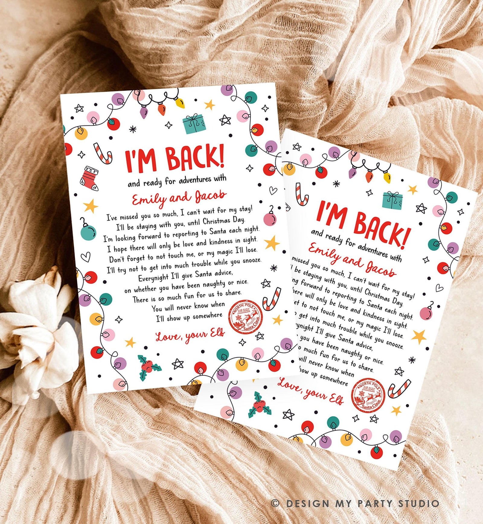 Editable Elf Arrival Letter Return Letter Christmas Elf I'm Back Elf Welcome Christmas Elf Letter From Your Elf Printable Template 0521