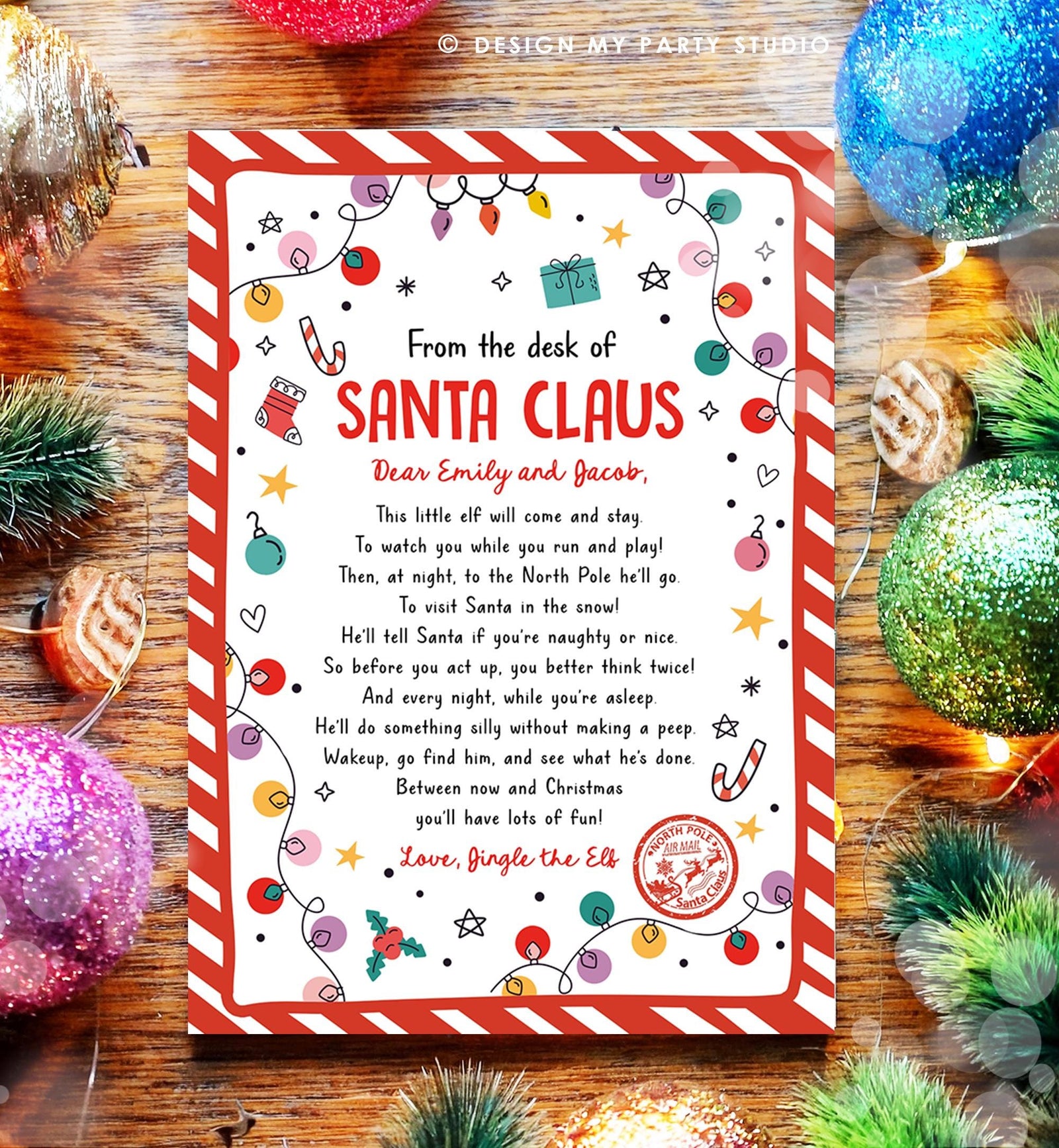 Editable From the Desk of Santa Claus First Time Elf Arrival Letter Return Letter Christmas Elf I'm Back Digital Template Printable 0521