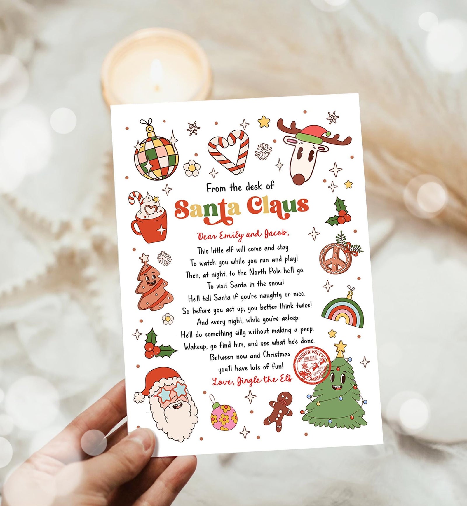 Editable From the Desk of Santa Claus First Time Elf Arrival Letter Return Letter Christmas Elf I'm Back Digital Template Printable 0522