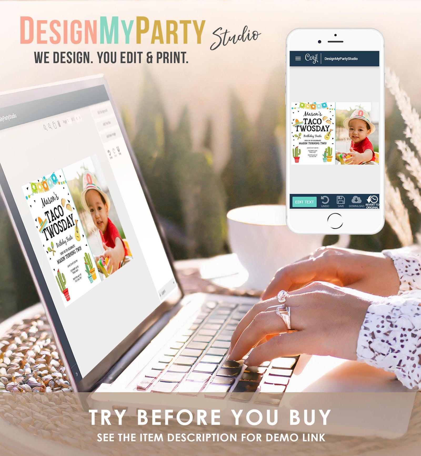 Editable Taco Twosday Invitation Mexican Twosday Birthday Fiesta 2nd Birthday Boy Fiesta Two Download Printable Invite Template Evite 0161