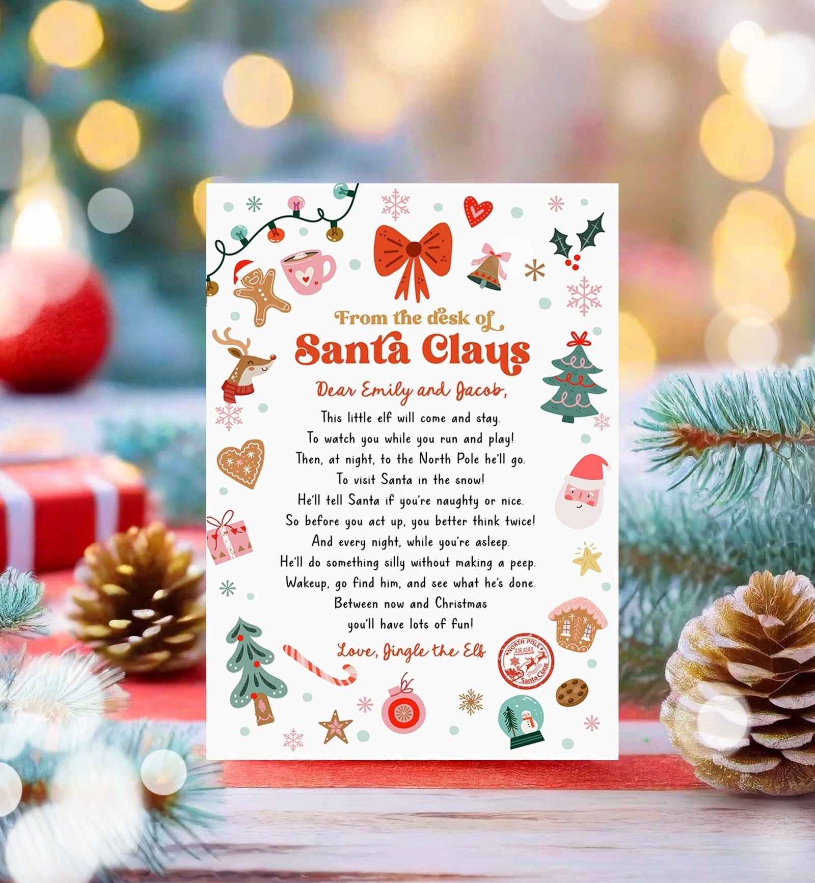 Editable From the Desk of Santa Claus First Time Elf Arrival Letter Return Letter Christmas Elf I'm Back Digital Template Printable 0529