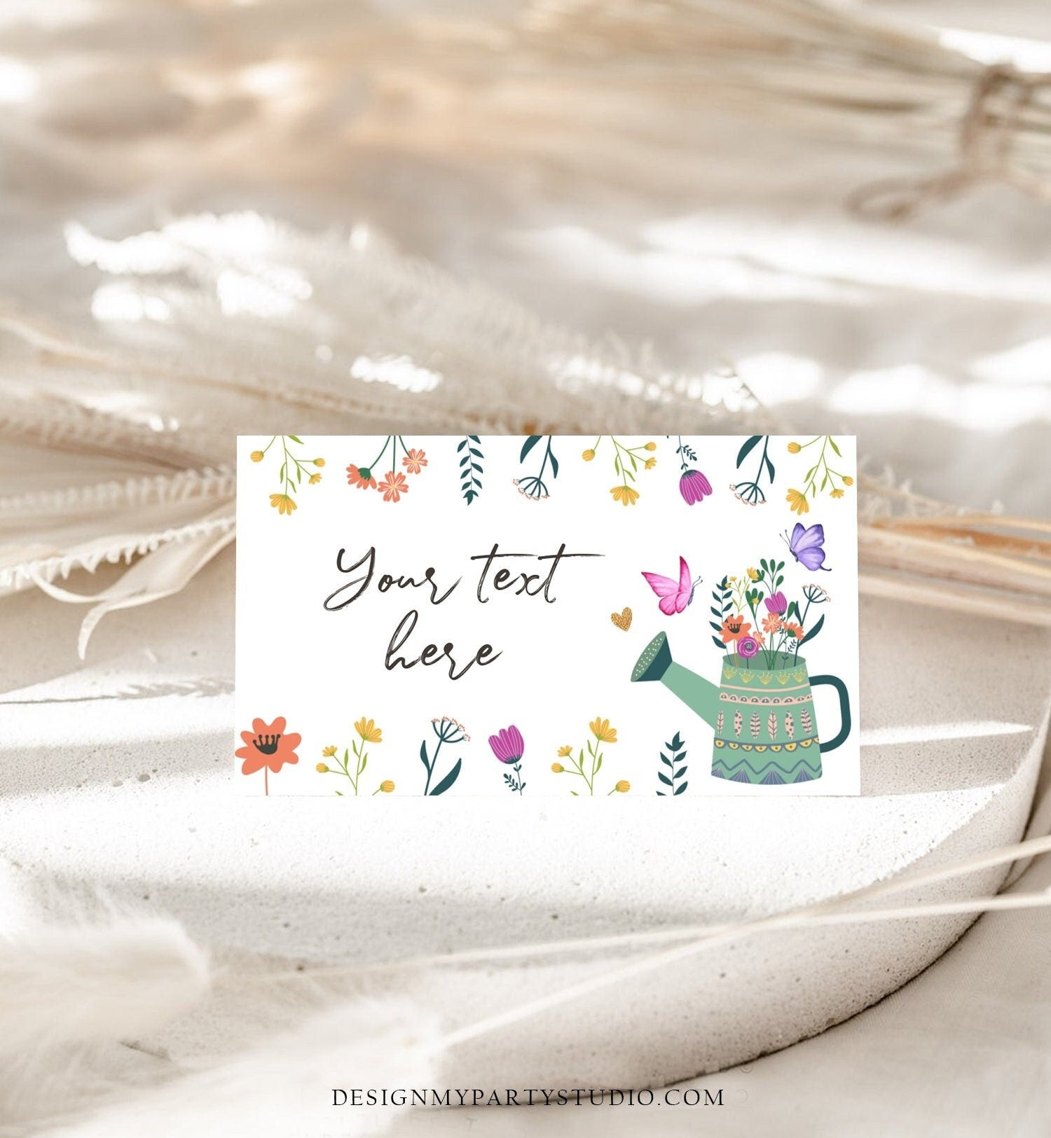 Editable Wildflower Food Label Birthday Tent Card Wildflower Garden Party Floral Place Insert Girl Digital Download Template Printable 0396