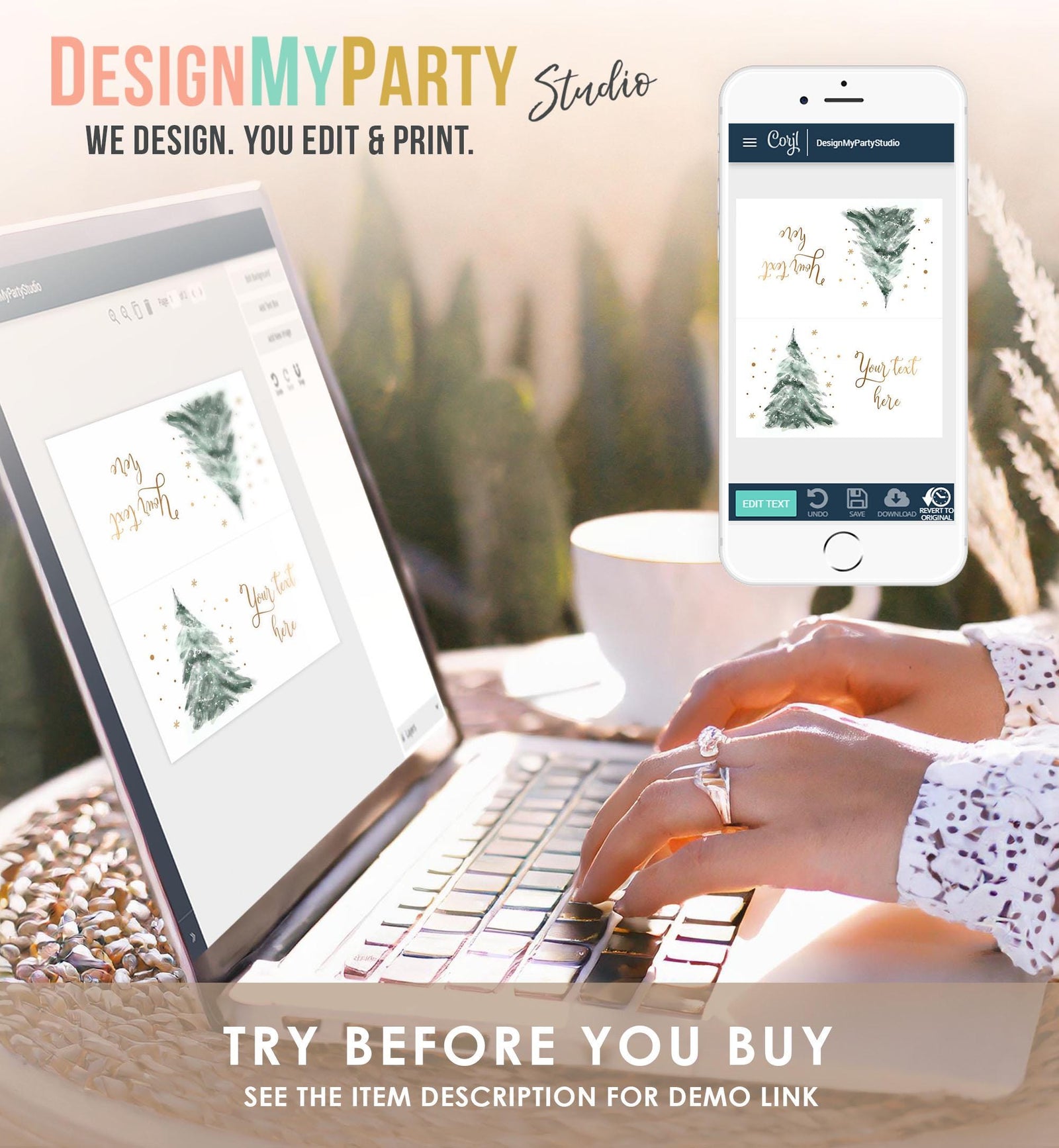 Editable Christmas Food Tent Cards Winter Tree Labels Winter Birthday Baby Shower Place Card Cold Outside Digital Template Printable 0363