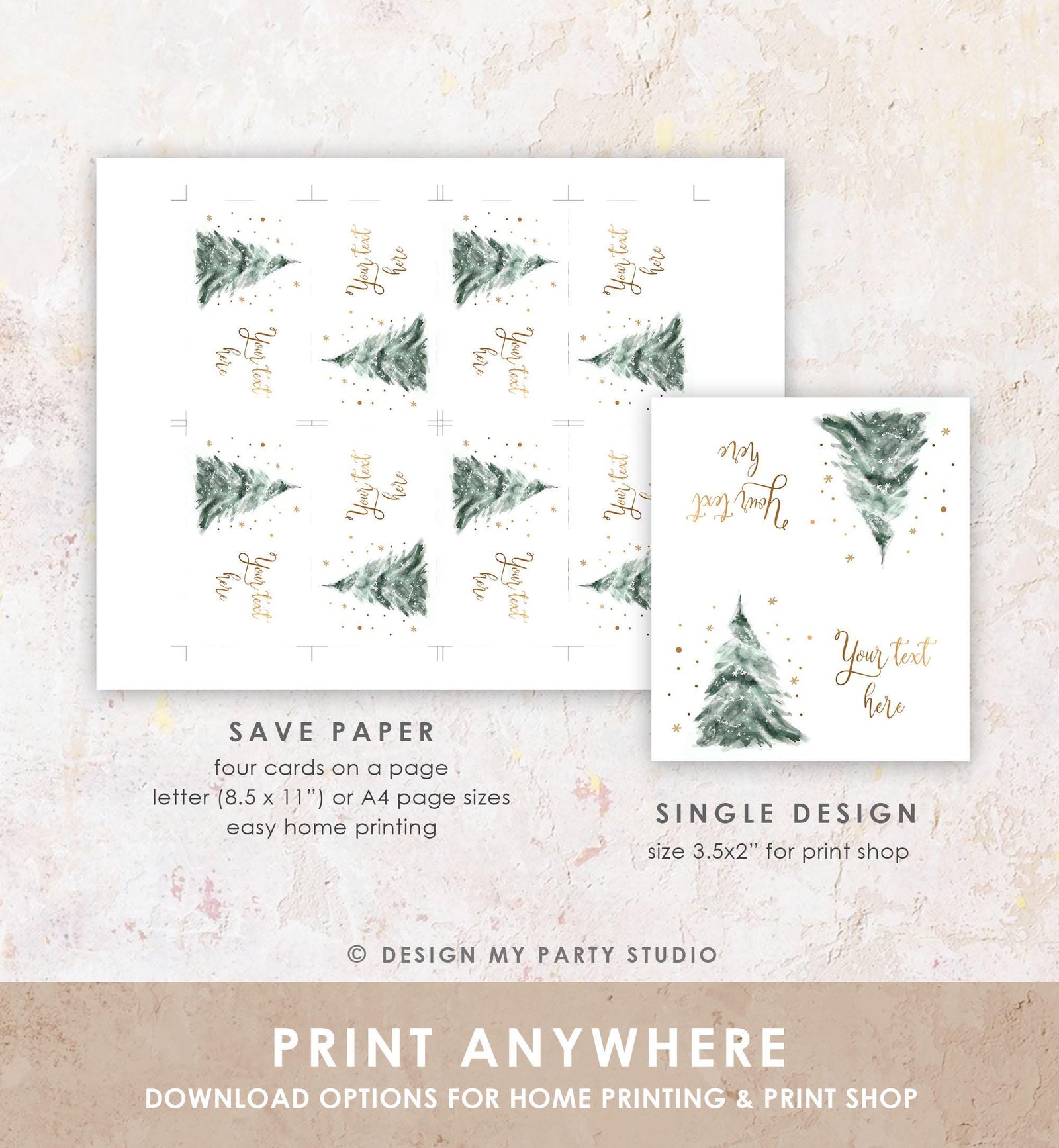 Editable Christmas Food Tent Cards Winter Tree Labels Winter Birthday Baby Shower Place Card Cold Outside Digital Template Printable 0363