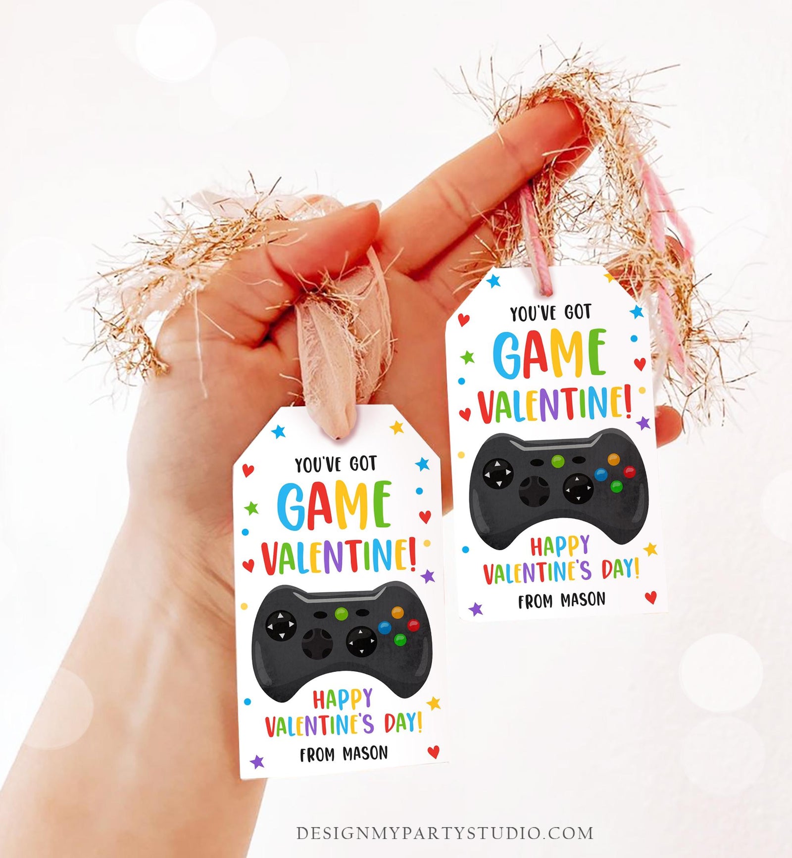 Editable You've Got Game Valentines Day Gift Tag Gaming Video Game Gamer Non-Candy Kids School Classroom Template Printable 0370