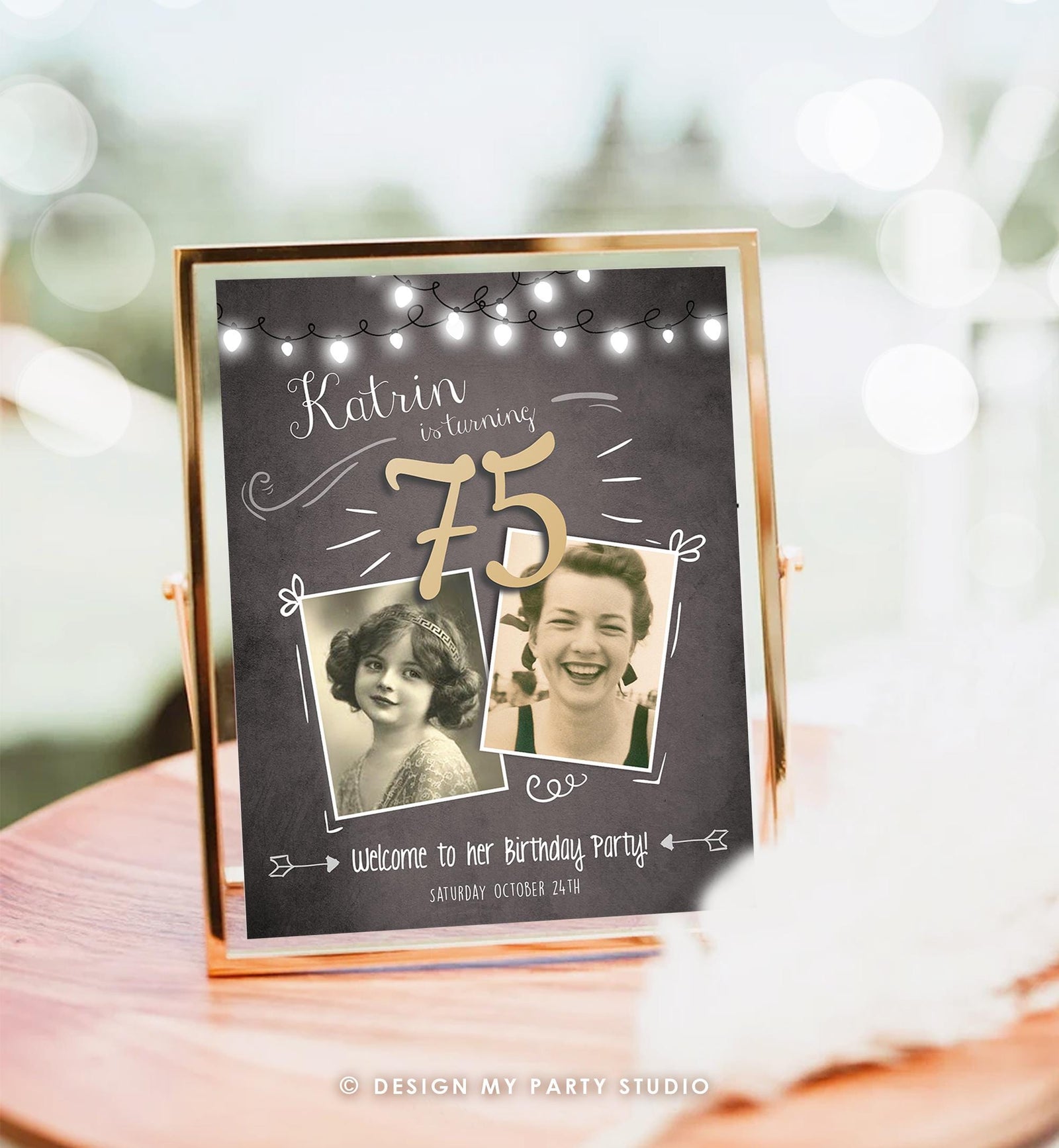 Editable Adult Birthday 90th 80th 70th Birthday Party Welcome Sign Poster Rustic Neutral Woman Men Decor Digital Template Printable 0230