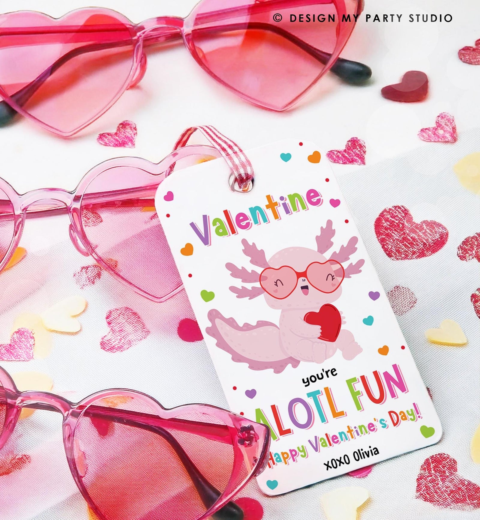 Editable Axolotl You're Alotl Fun Valentines Day Gift Tag Valentine Fish Ocean Goody Bag Favor Kids School Classroom Template Printable 0370