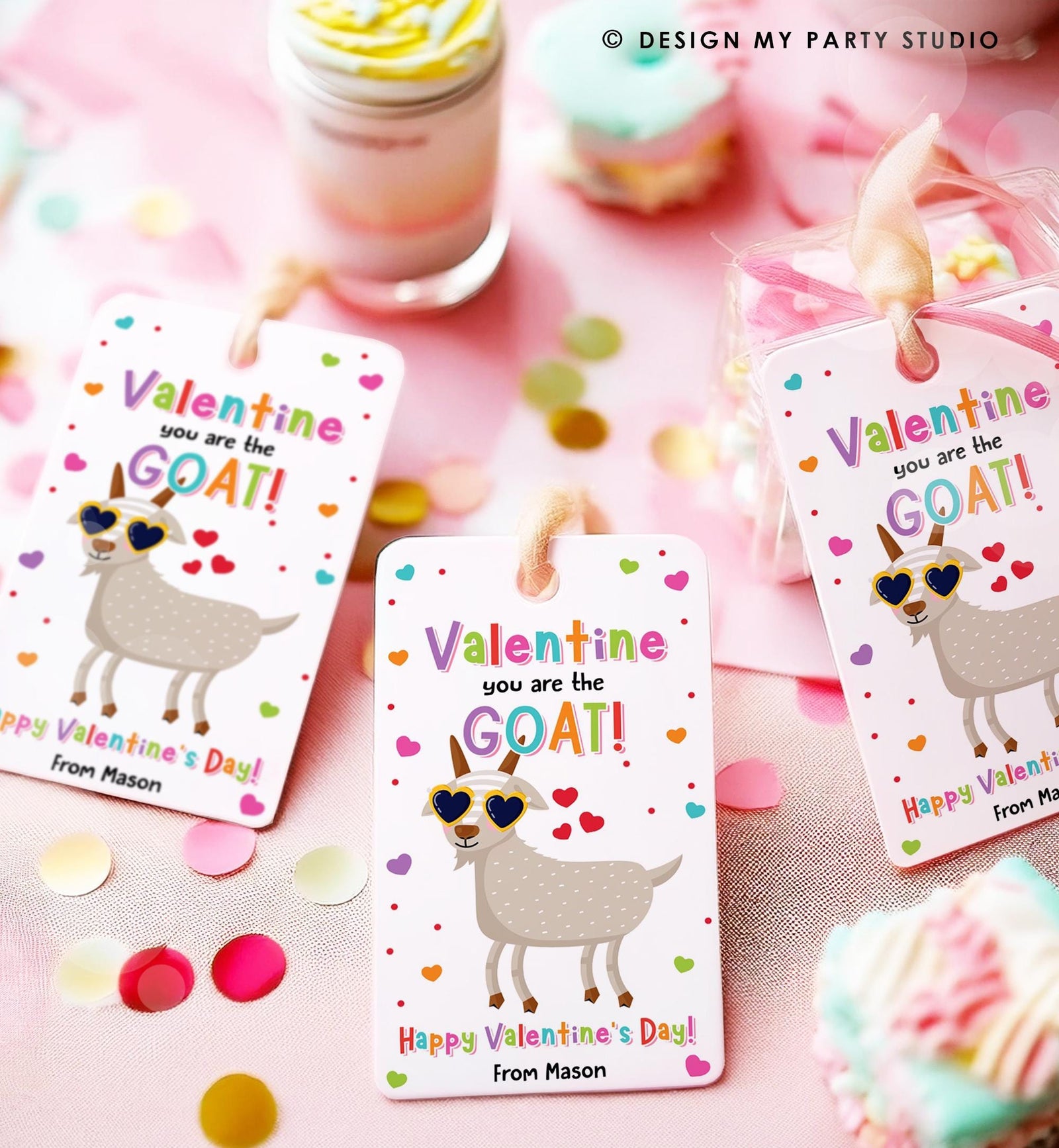 Editable Valentine You Are the GOAT Valentines Day Gift Tag Valentine Greatest of All Time Kids School Classroom Template Printable 0370