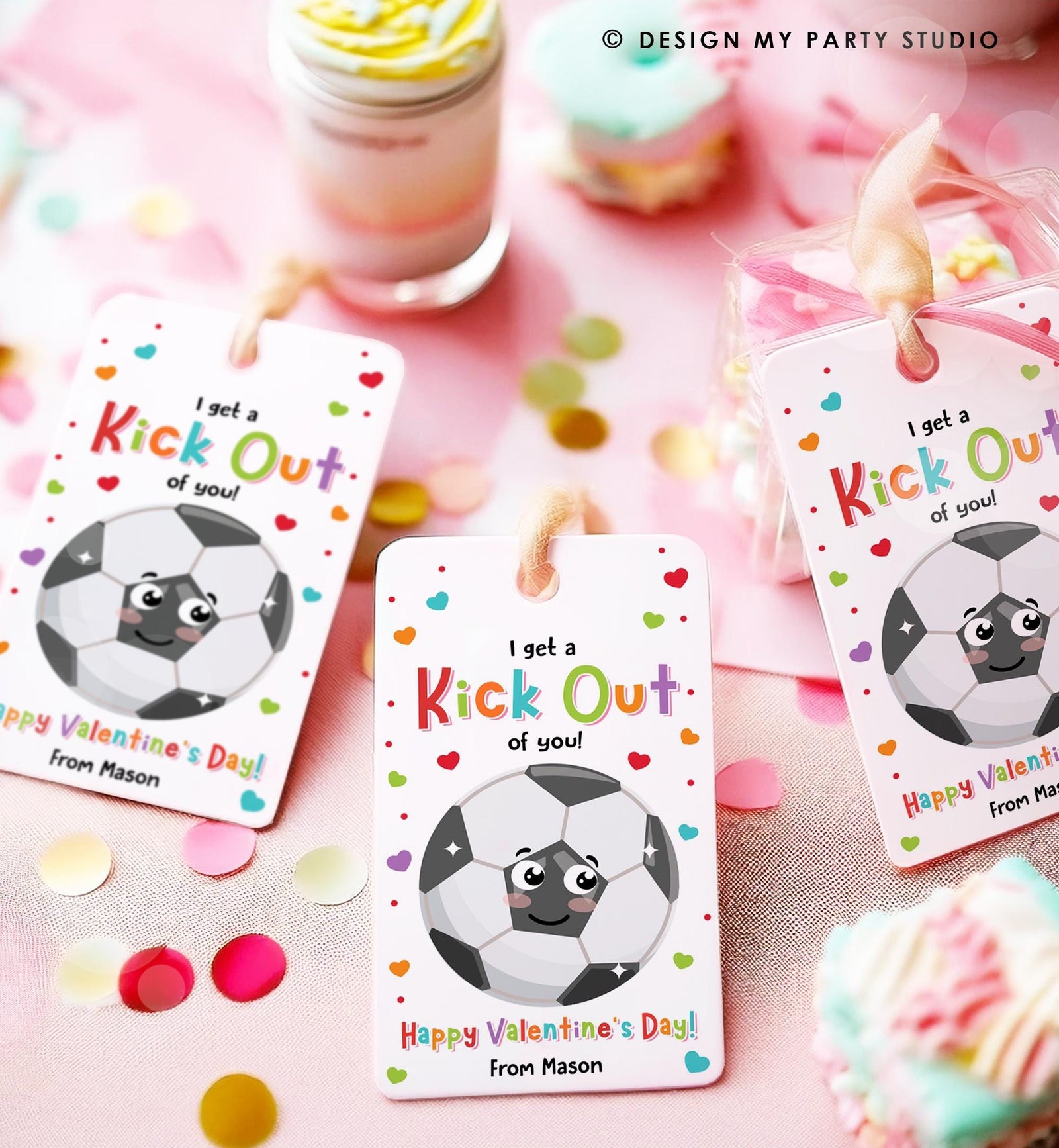 Editable I Get a Kick Out of You Valentines Day Gift Tag Soccer Football Goals Keeper Card Kids School Classroom Template Printable 0370