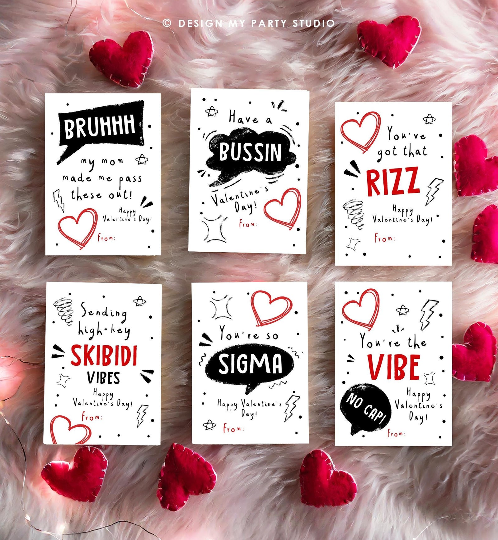 Printable Funny Valentine's Day Cards Slang Kids Valentine Classroom Teen Tween School Boys Valentine Card Digital Instant Download 0370