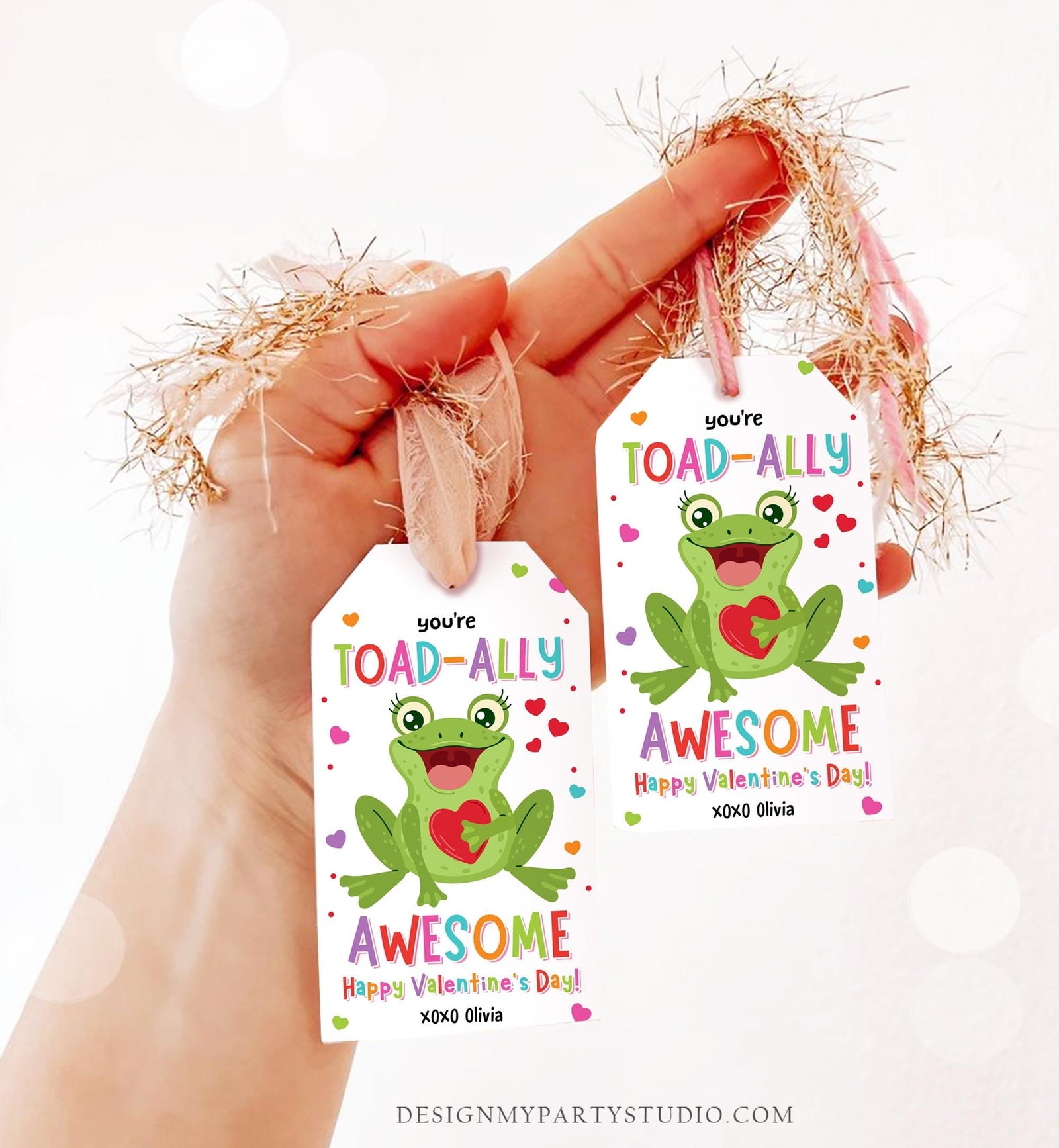 Editable You're Toad-Ally Awesome Valentines Day Gift Tag Valentine Frog Toad Goody Bag Favor Kids School Classroom Template Printable 0370