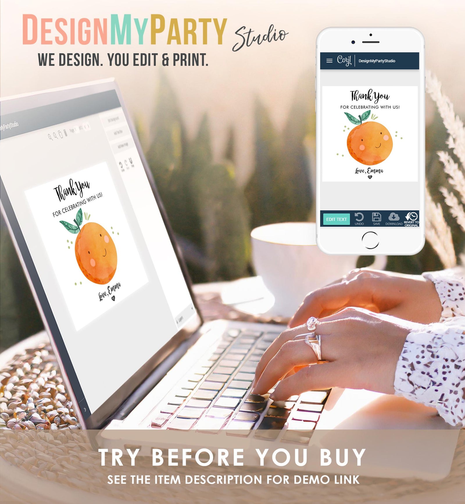 Editable Little Cutie Favor Tag Sticker Orange Clementine Birthday Baby Shower Gift Greenery Digital Download Template Printable 0330