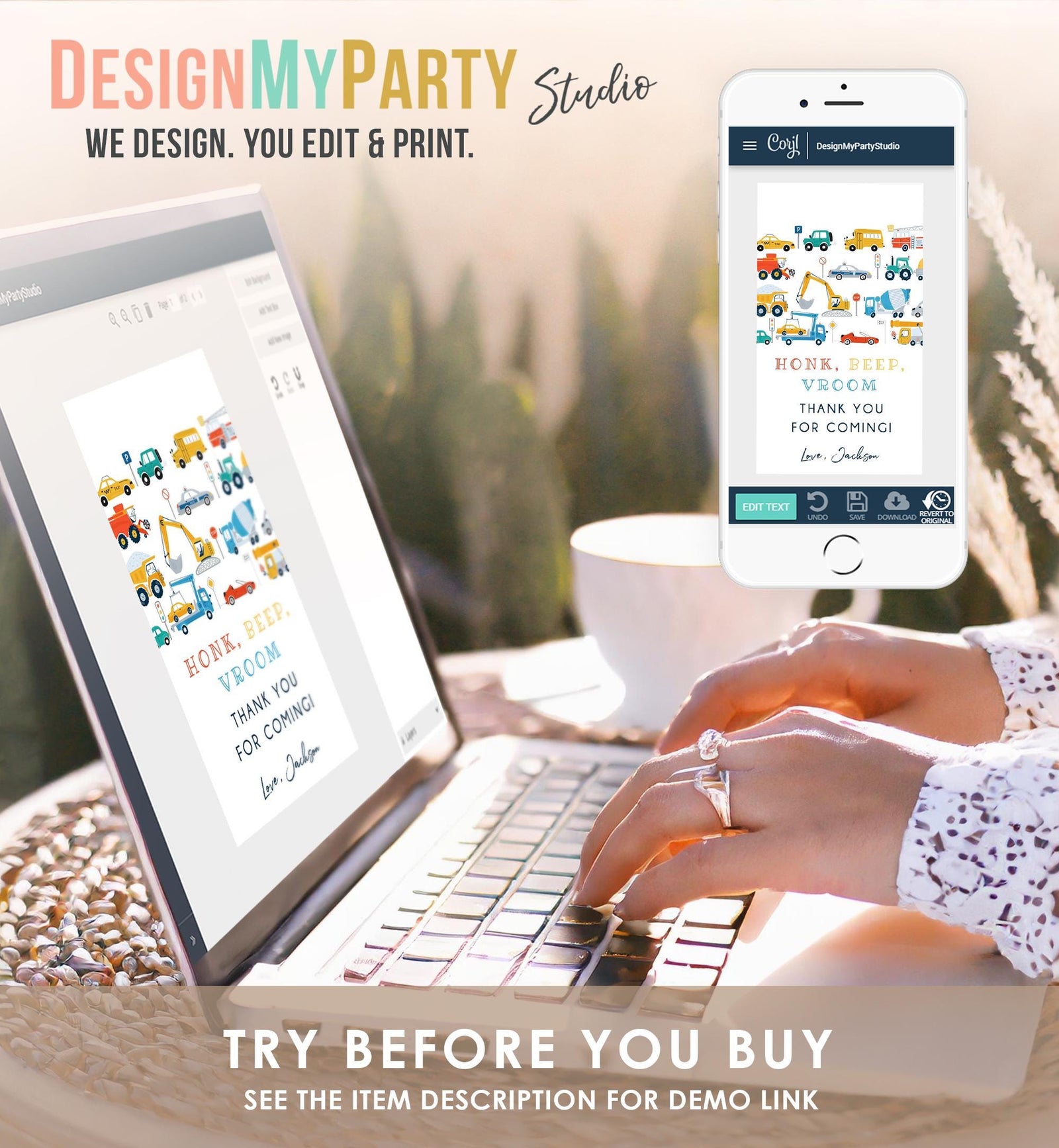 Editable Transportation Favor Tag Car Truck Driving By Boy Birthday Party Thank You Gift Tag Label Digital Download Template Printable 0533