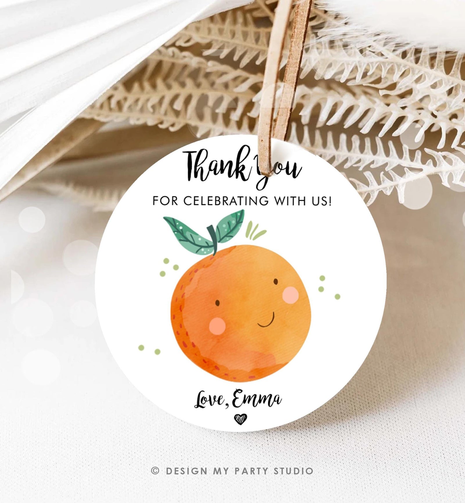 Editable Little Cutie Favor Tag Sticker Orange Clementine Birthday Baby Shower Gift Greenery Digital Download Template Printable 0330