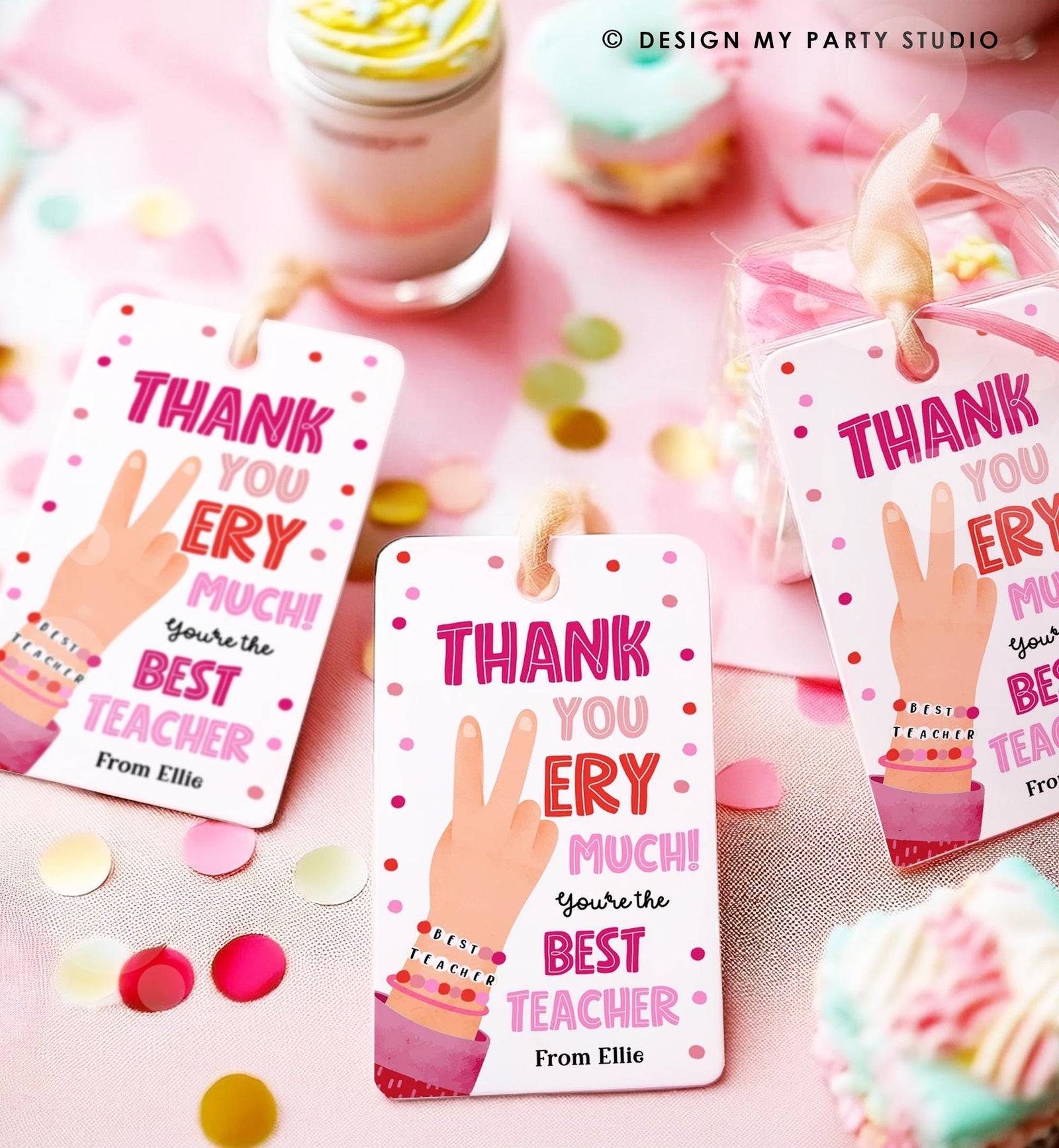 Editable Friendship Bracelet Teacher Appreciation Tag In Our Teacher Classroom School Favor Tag Era Gift Digital Template Printable 0464