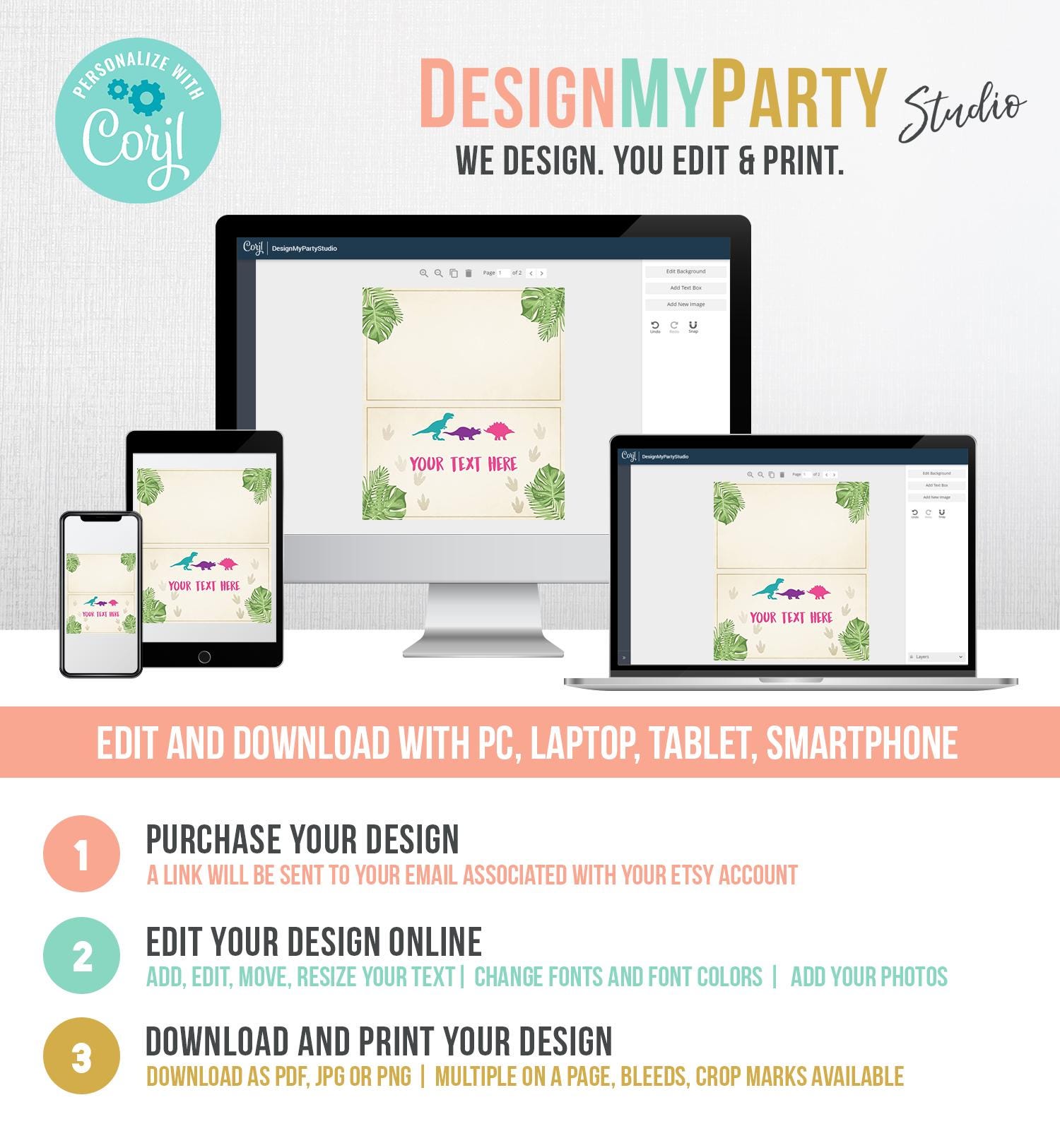 Editable Dinosaur Food Labels Dinosaur Party Place Card Tent Card Insert Dino Birthday Girl Pink T-Rex Prehistoric Template Printable 0043