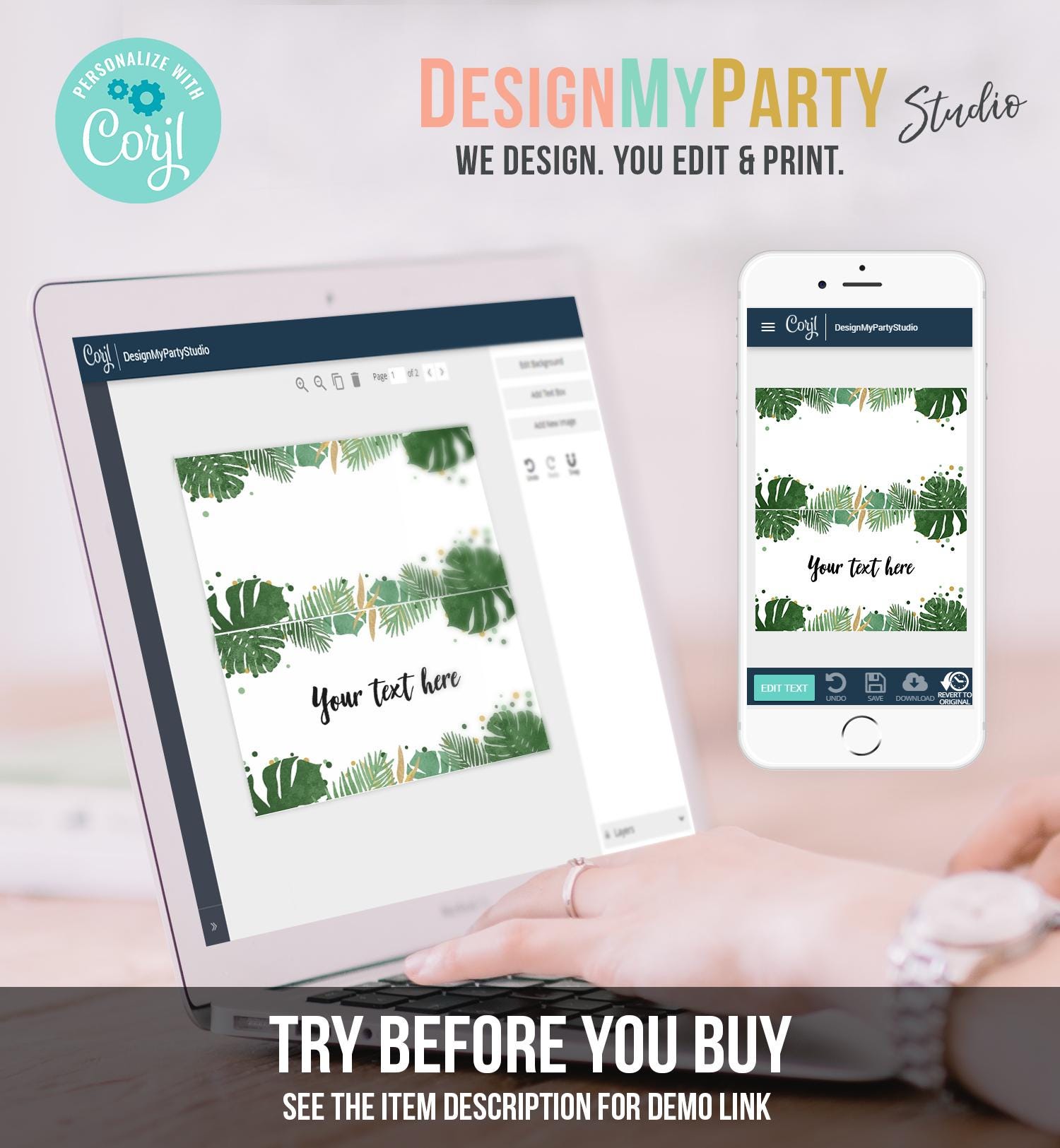 Editable Safari Tropical Food Label Girl Safari Birthday Place Card Tent Insert Beach Hawaiian Luau Digital Download Template Printable 0332