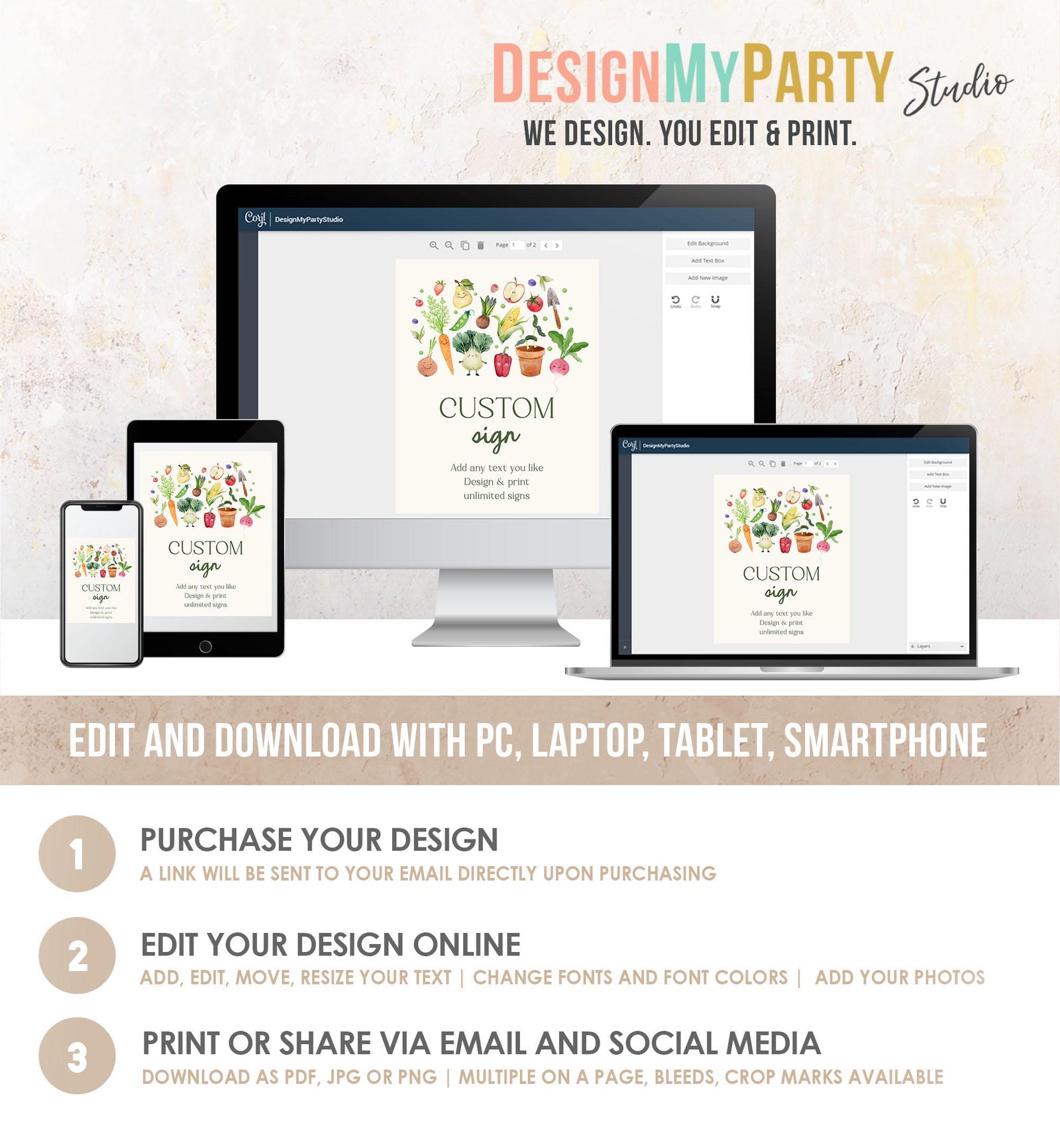 Editable Custom Sign Locally Grown Baby Shower Little Sprout Farmers Market Table Sign Birthday 8x10 Digital Template Printable 0544