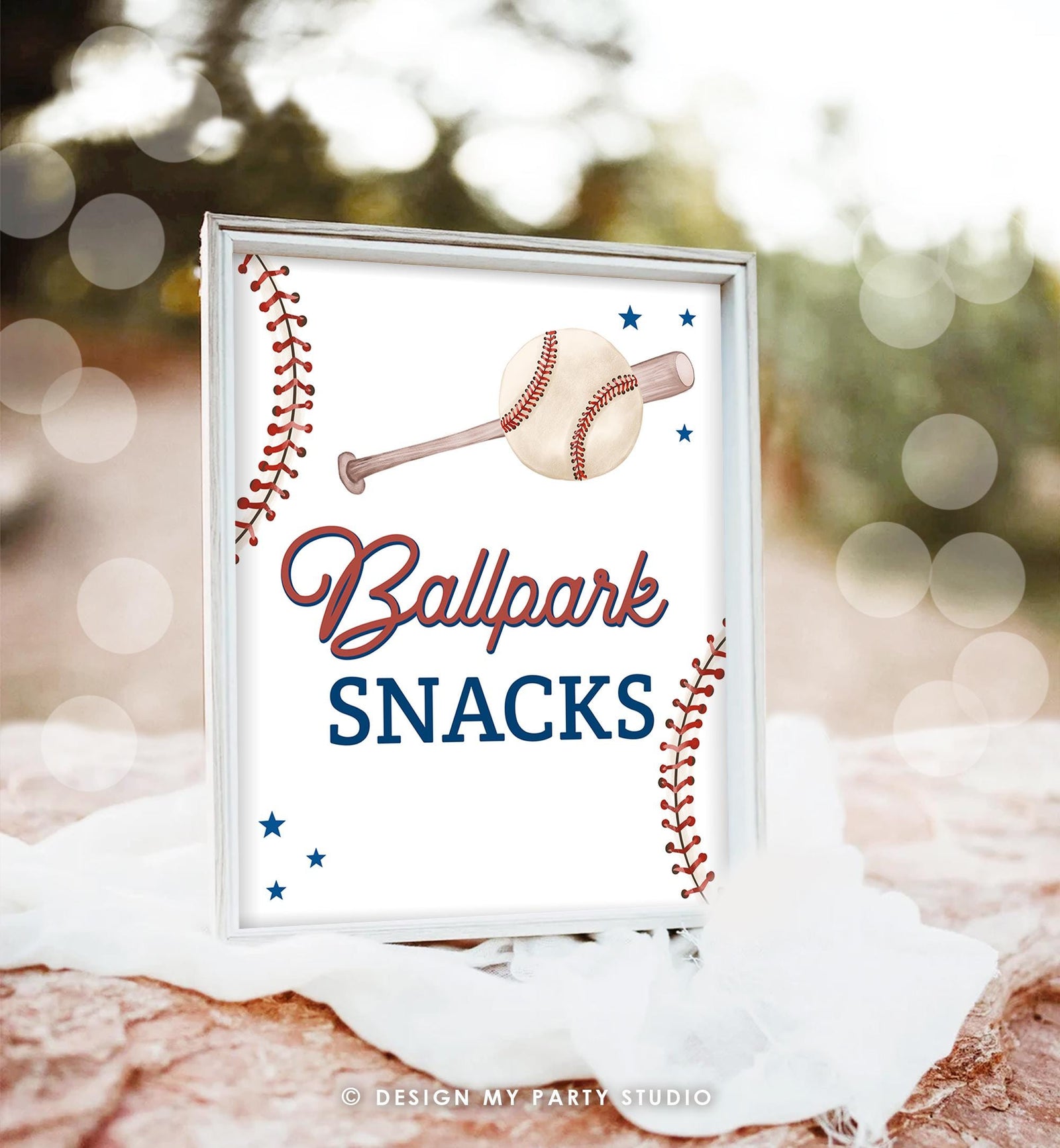 Ballpark Snacks Baseball Sign Baseball Birthday Baby Shower Party Food Station Table Concession Stand Decor Digital Download Printable 0492