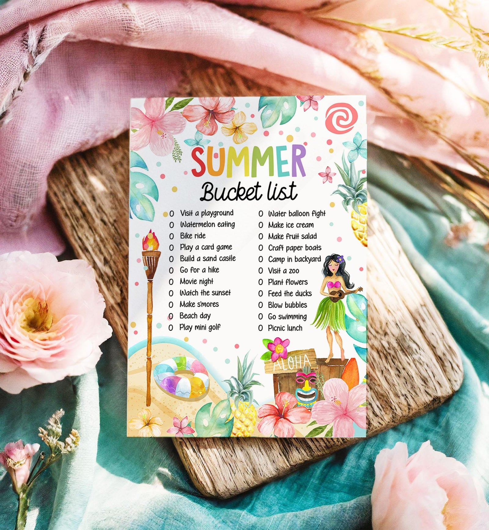 Editable Summer Bucket List Countdown Summer Activity List Family Planner Checklist Summer Break Instant Digital Download Printable 0549