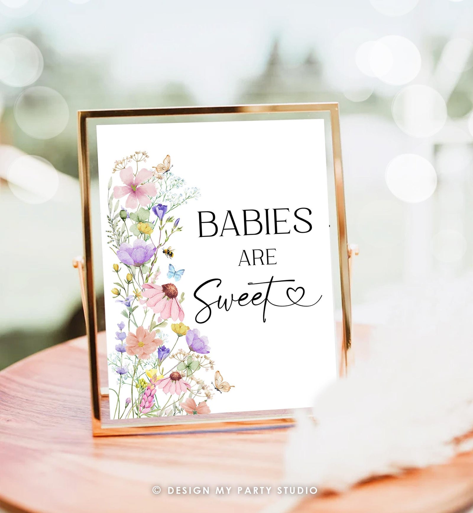 Babies Are Sweet Sign Baby Shower Baby in Bloom Wildflowers Wild Flower Take a Treat Table Sign Decor Digital Download Printable 0543