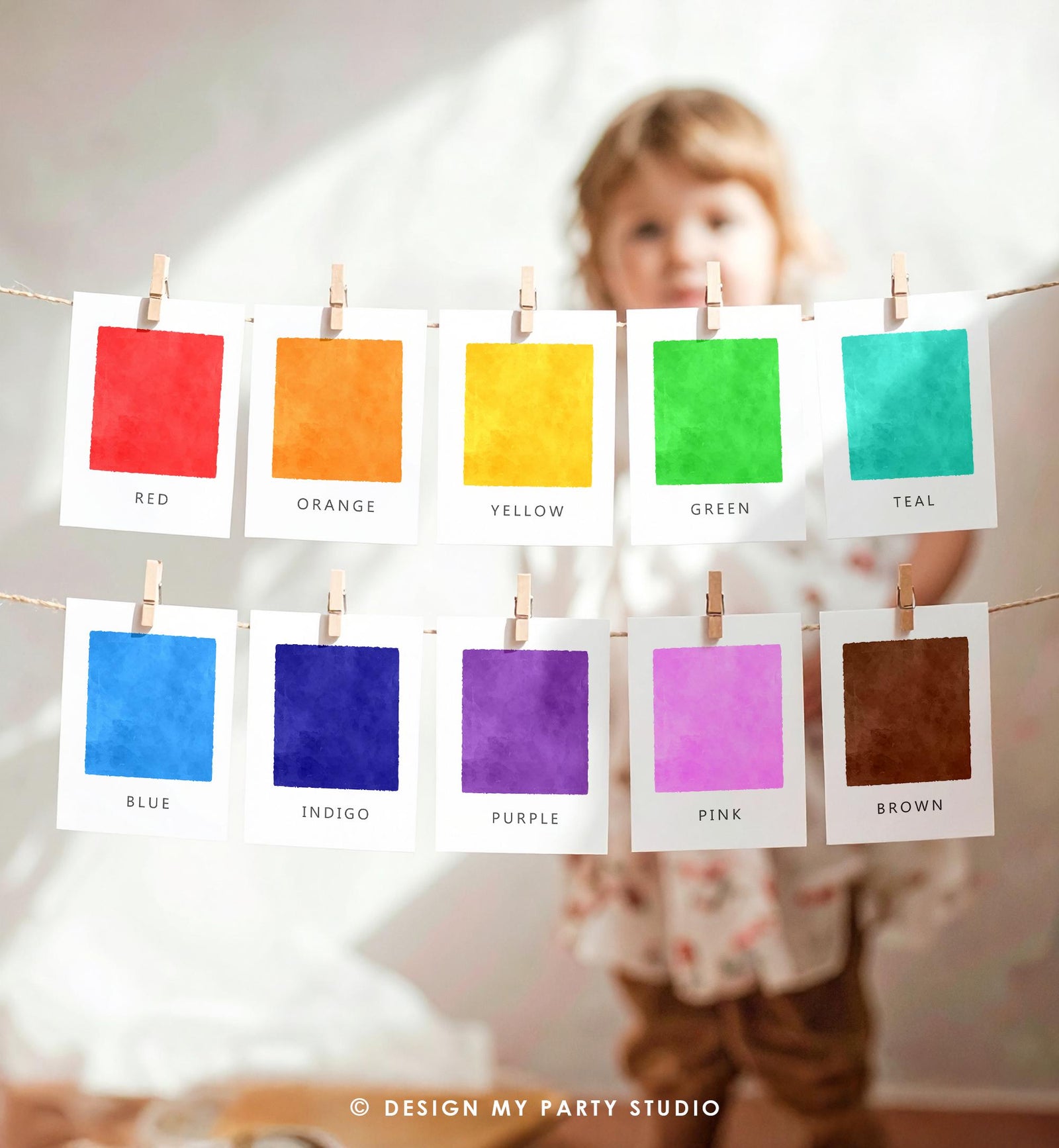 12 Rainbow Colors Flash Cards Counting Educational Flashcards Montessori Classroom Geometric Wall Decor Digital Download Printable 0550