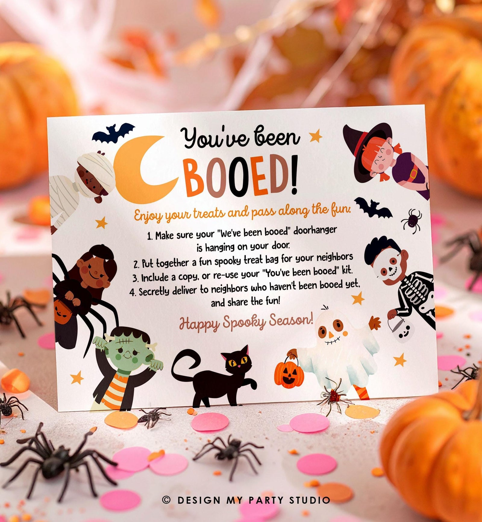 Editable Boo Basket Halloween Kit Printable Halloween Gift Tag You've Been Booed Flag Kids Ghosts Props Digital Instant Download 0261 0473
