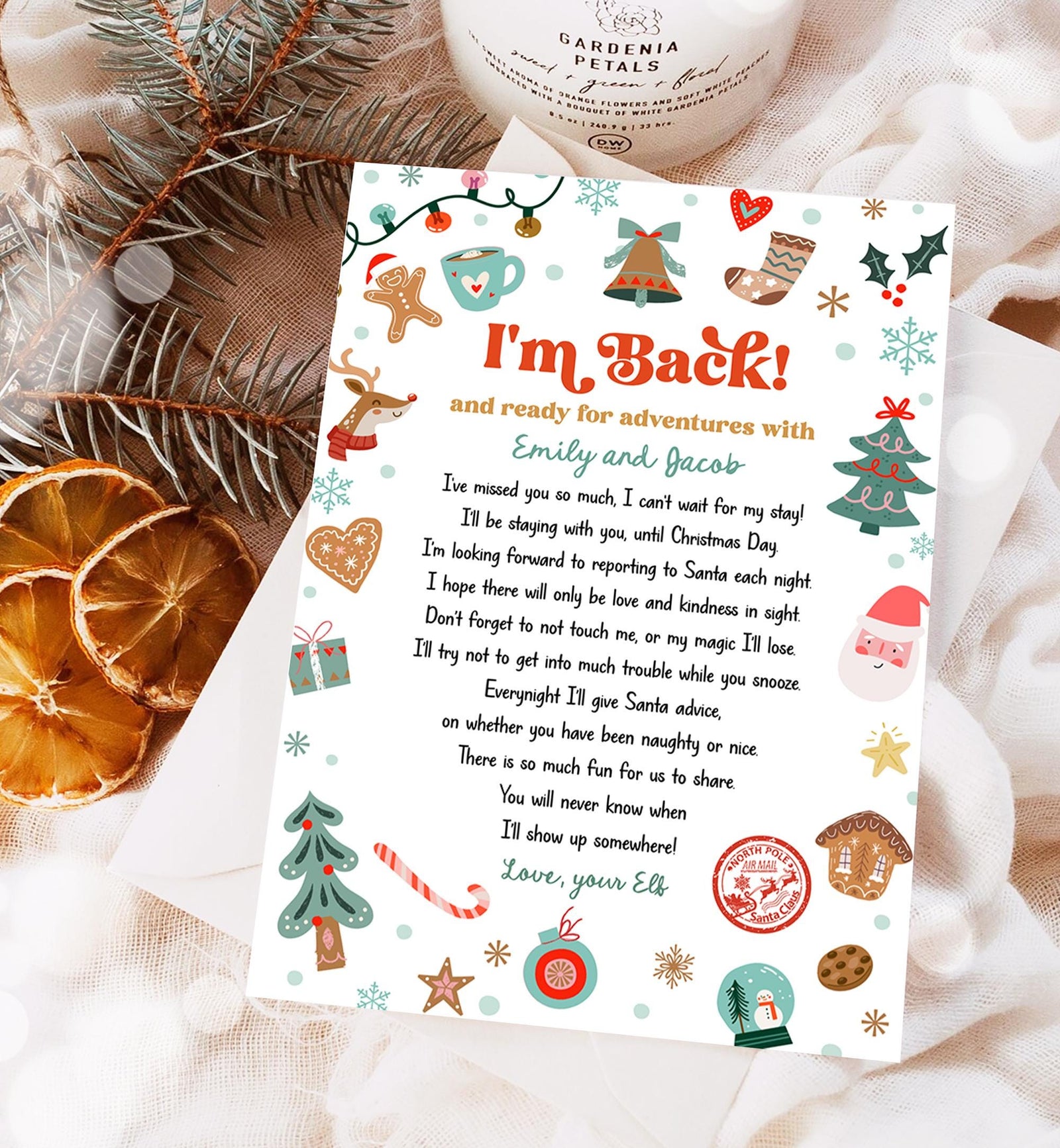 Editable Elf Arrival Letter Return Letter Christmas Elf I'm Back Elf Welcome Christmas Elf Letter From Your Elf Printable Template 0529