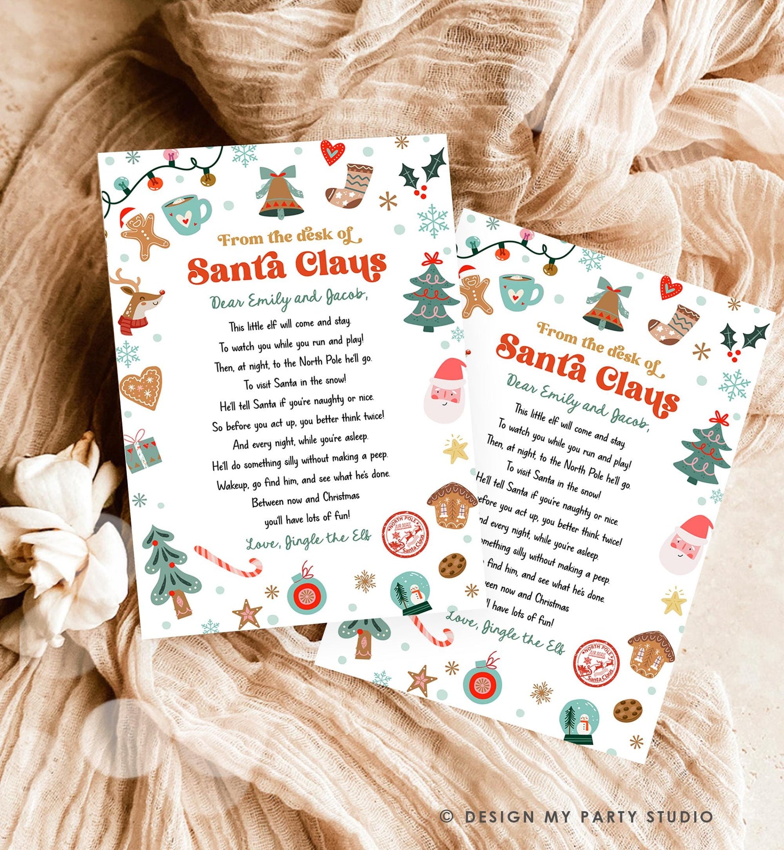 Editable From the Desk of Santa Claus First Time Elf Arrival Letter Return Letter Christmas Elf I'm Back Digital Template Printable 0529