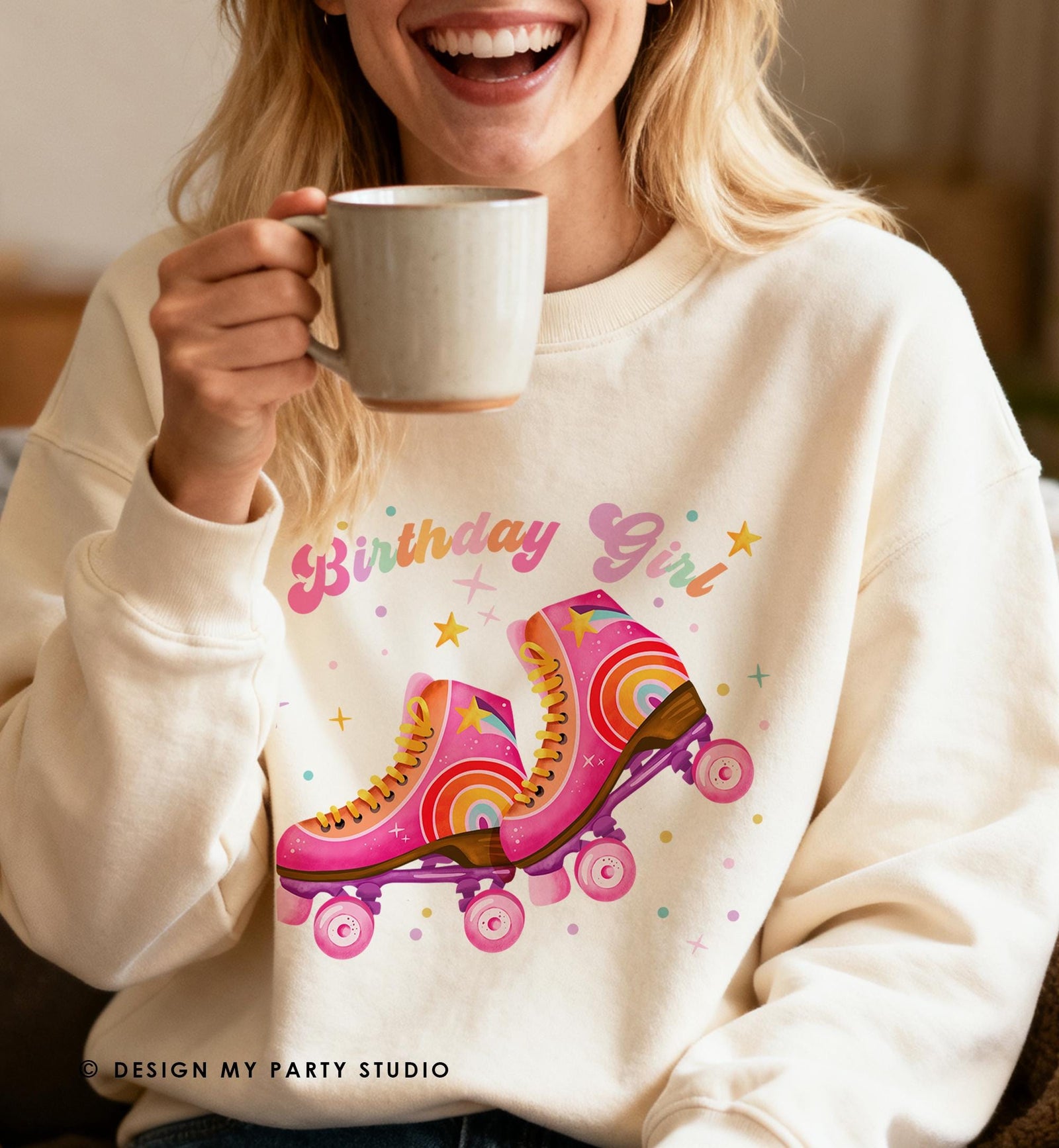 Roller Skating Birthday Party Girl Rolling into Birthday Girl PNG for Sublimation Birthday Shirt Instant Download Digital Download File 0569